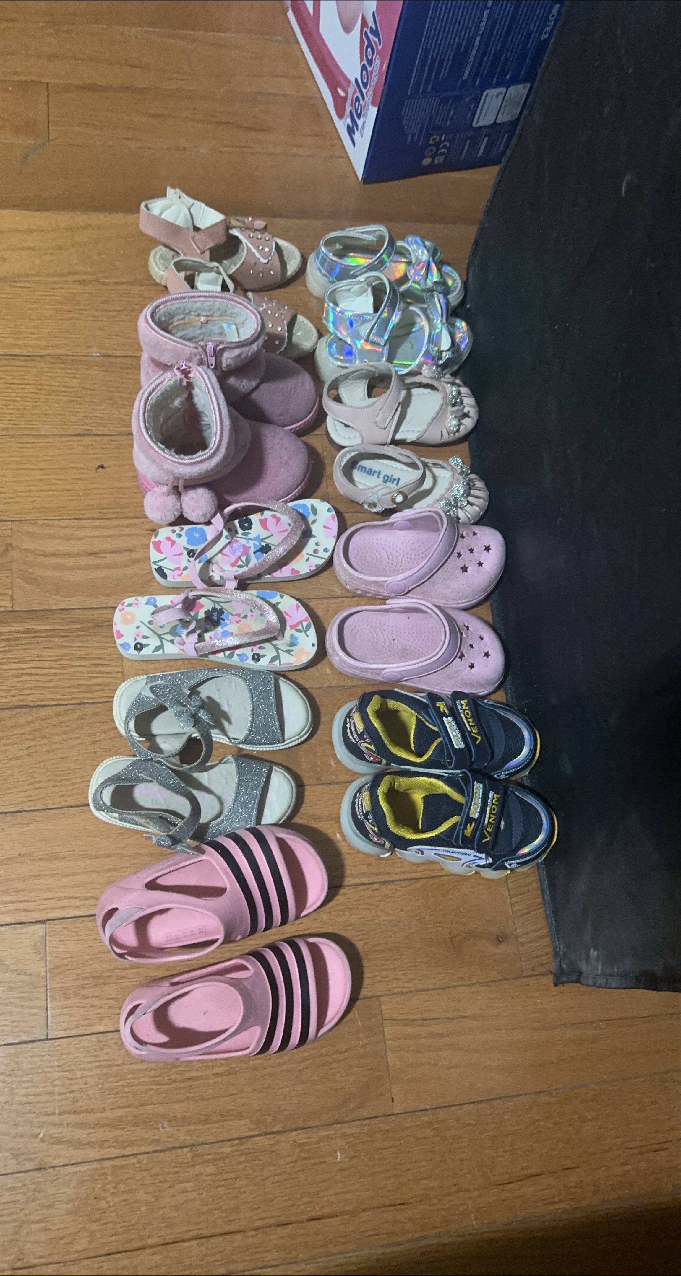 Girls' Assorted Shoes Lot (Sandals, Boots, Crocs, Sneakers)