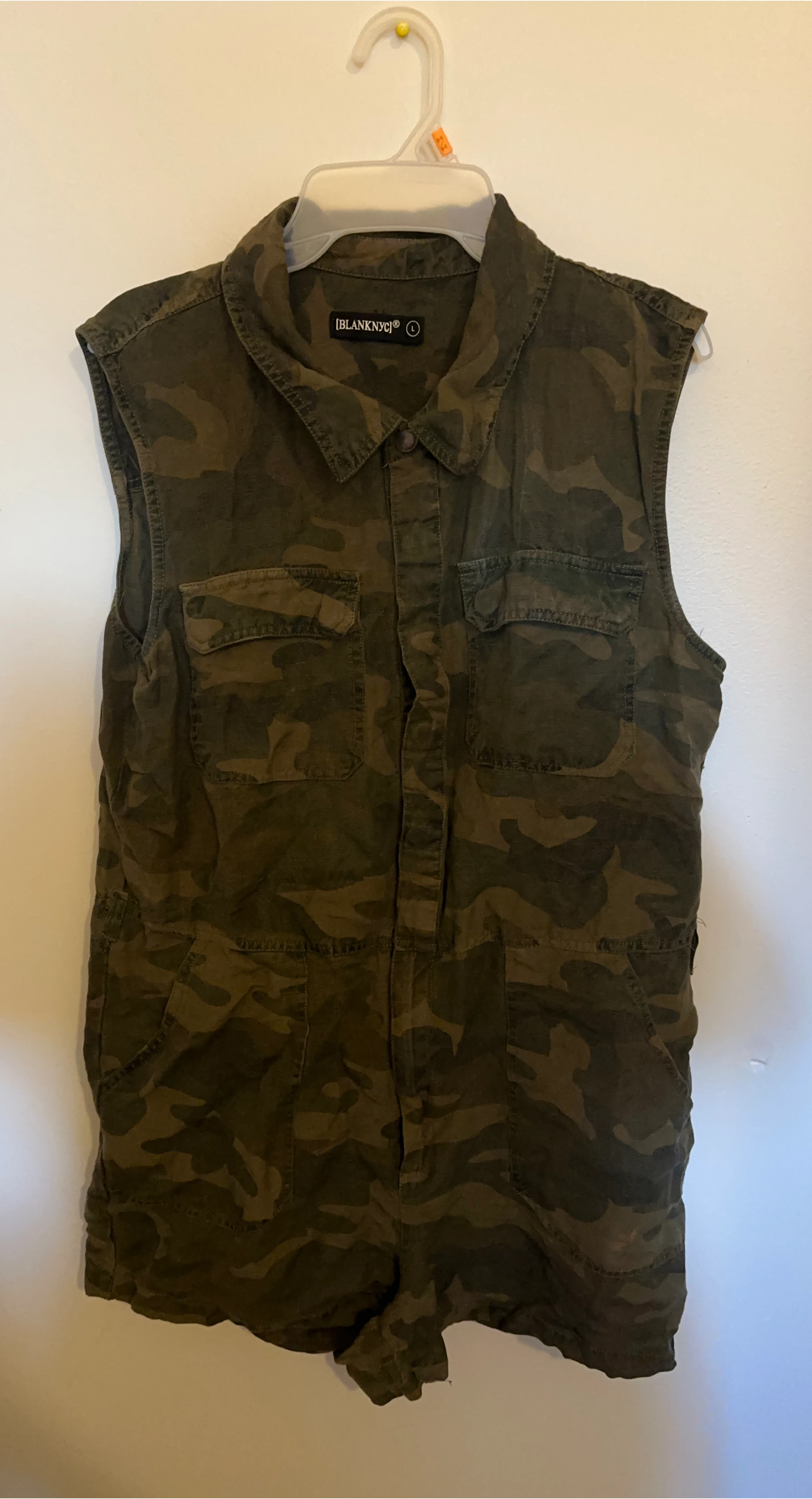 BLANKNYC Camo Sleeveless Utility Romper Size L