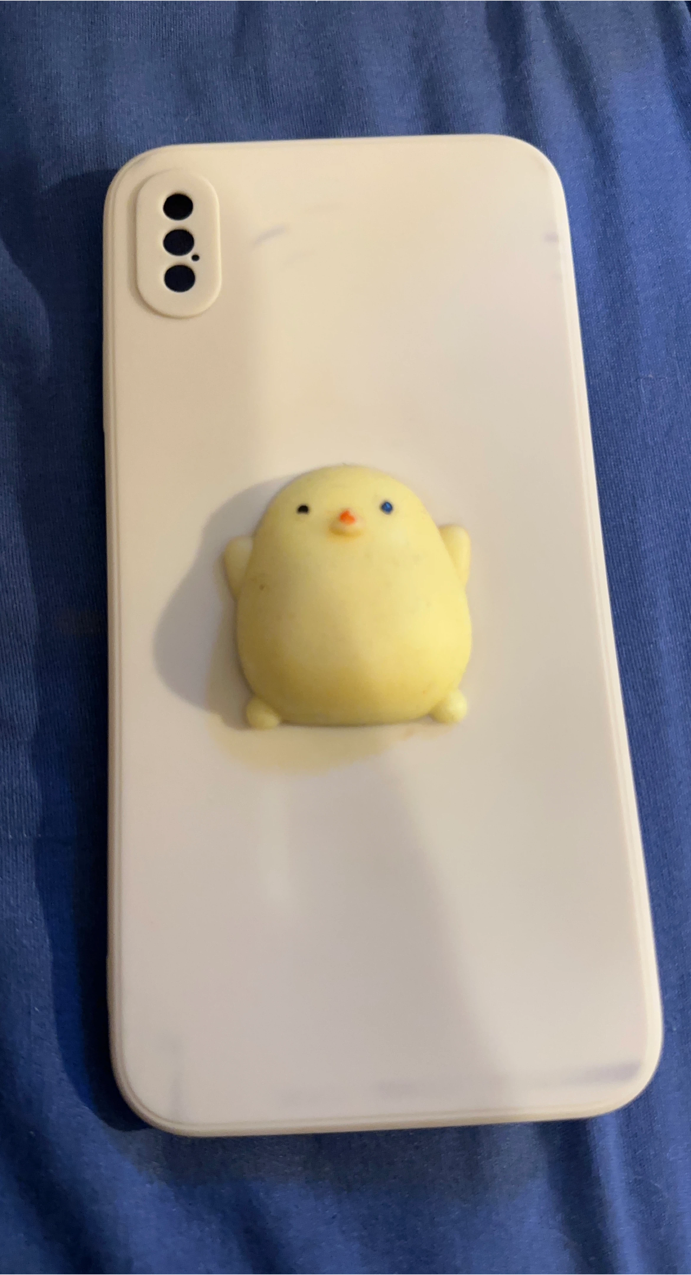 White Phone Case with Cute Yellow Chick Design
