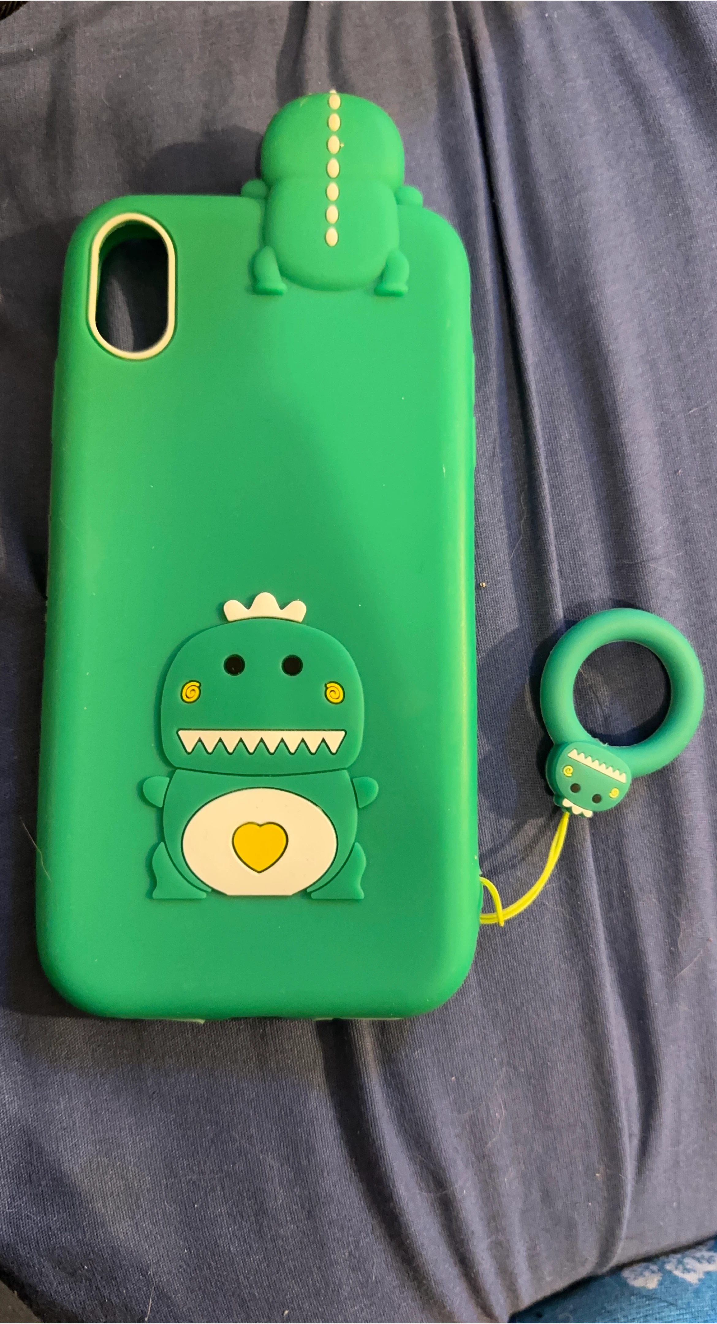 Green Dinosaur Phone Case with Ring for iPhone XS Max