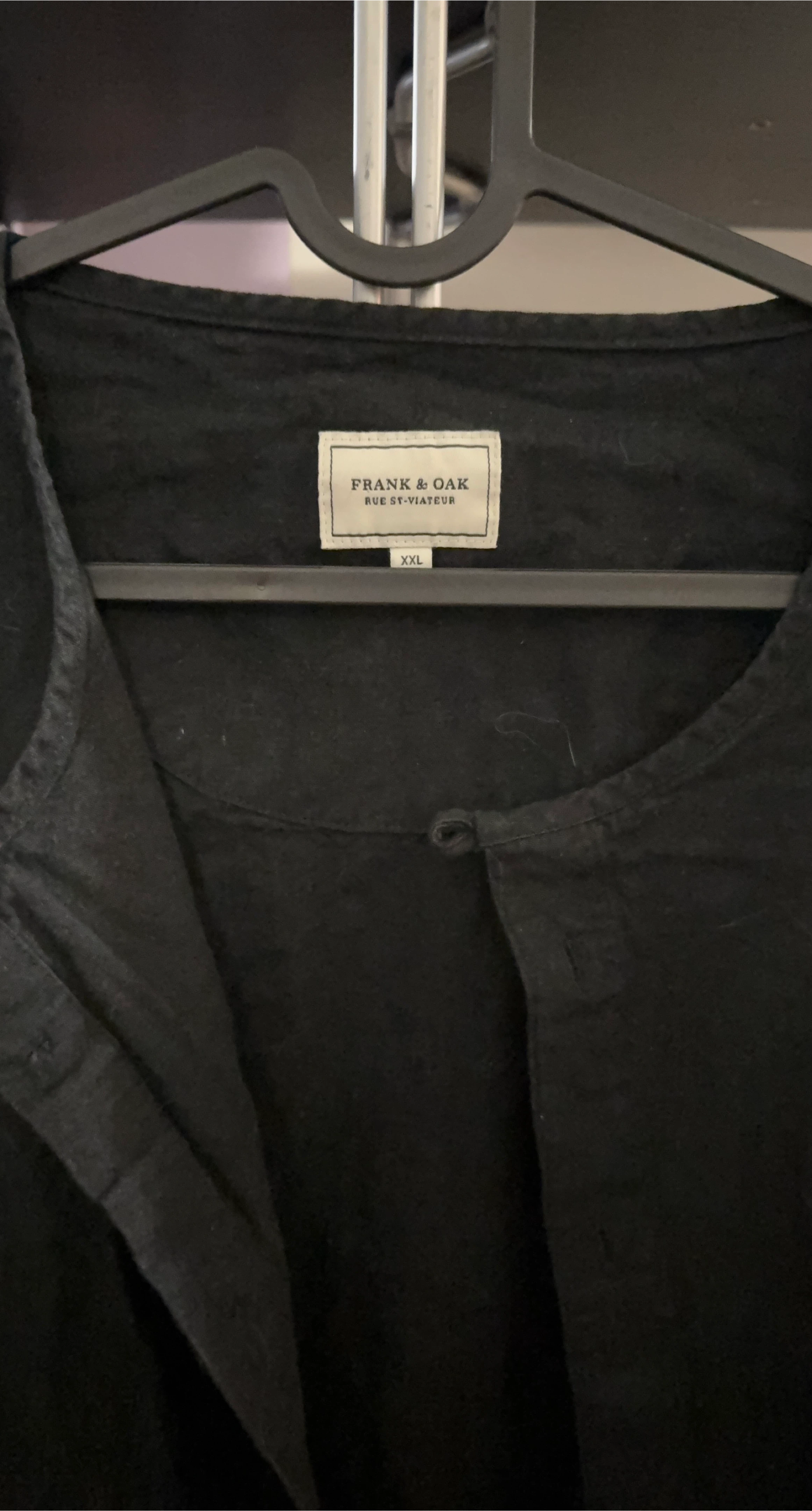 Frank & Oak Men's Black Long Sleeve Shirt Size XXL