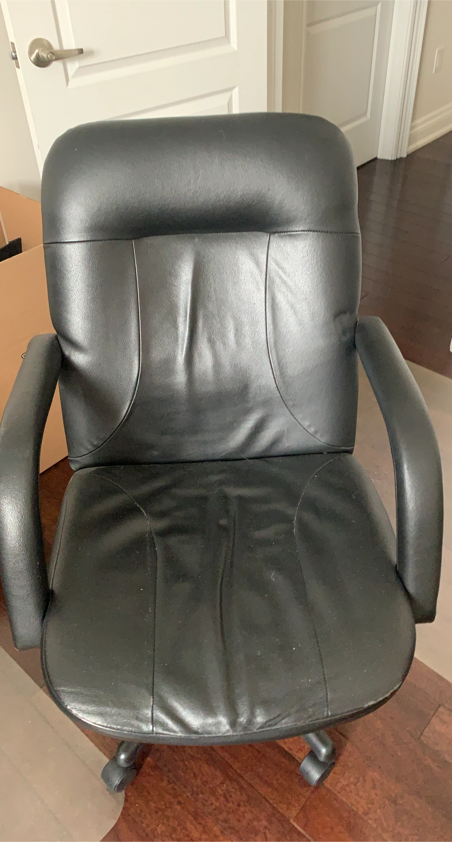 Black Faux Leather Office Chair