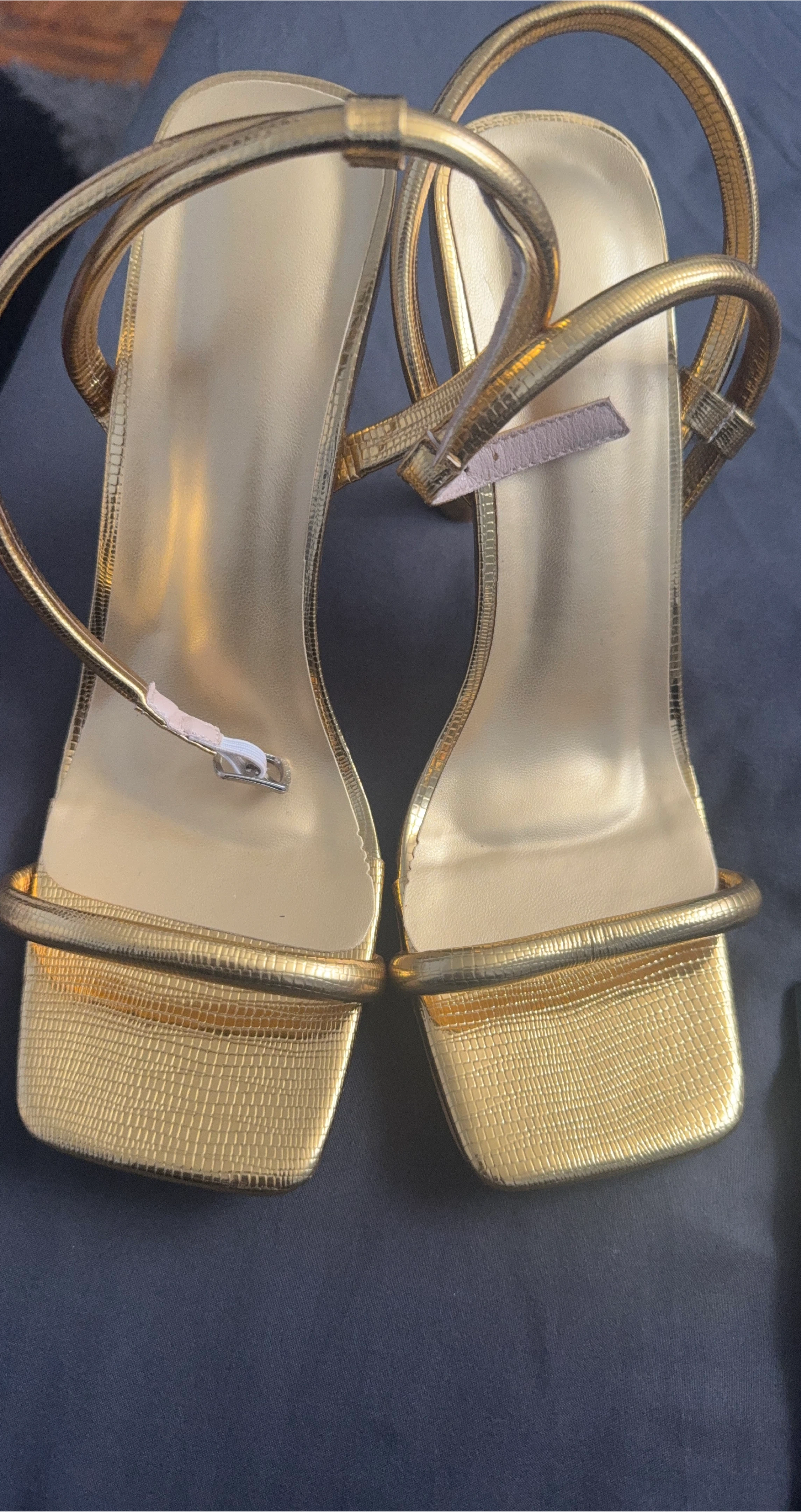 Gold Strappy Heeled Sandals