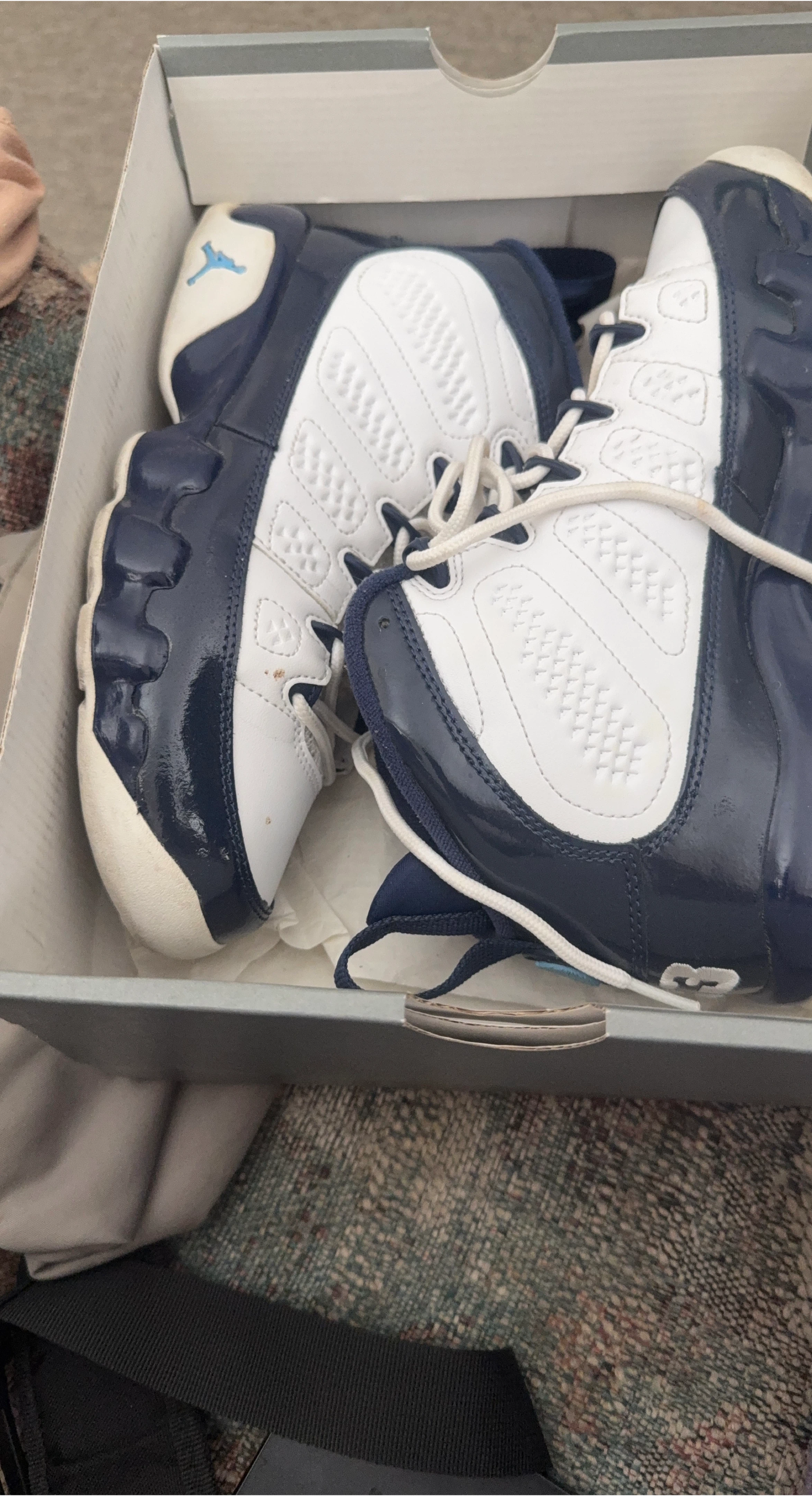 Air Jordan 9 Retro (GS) White/University Blue