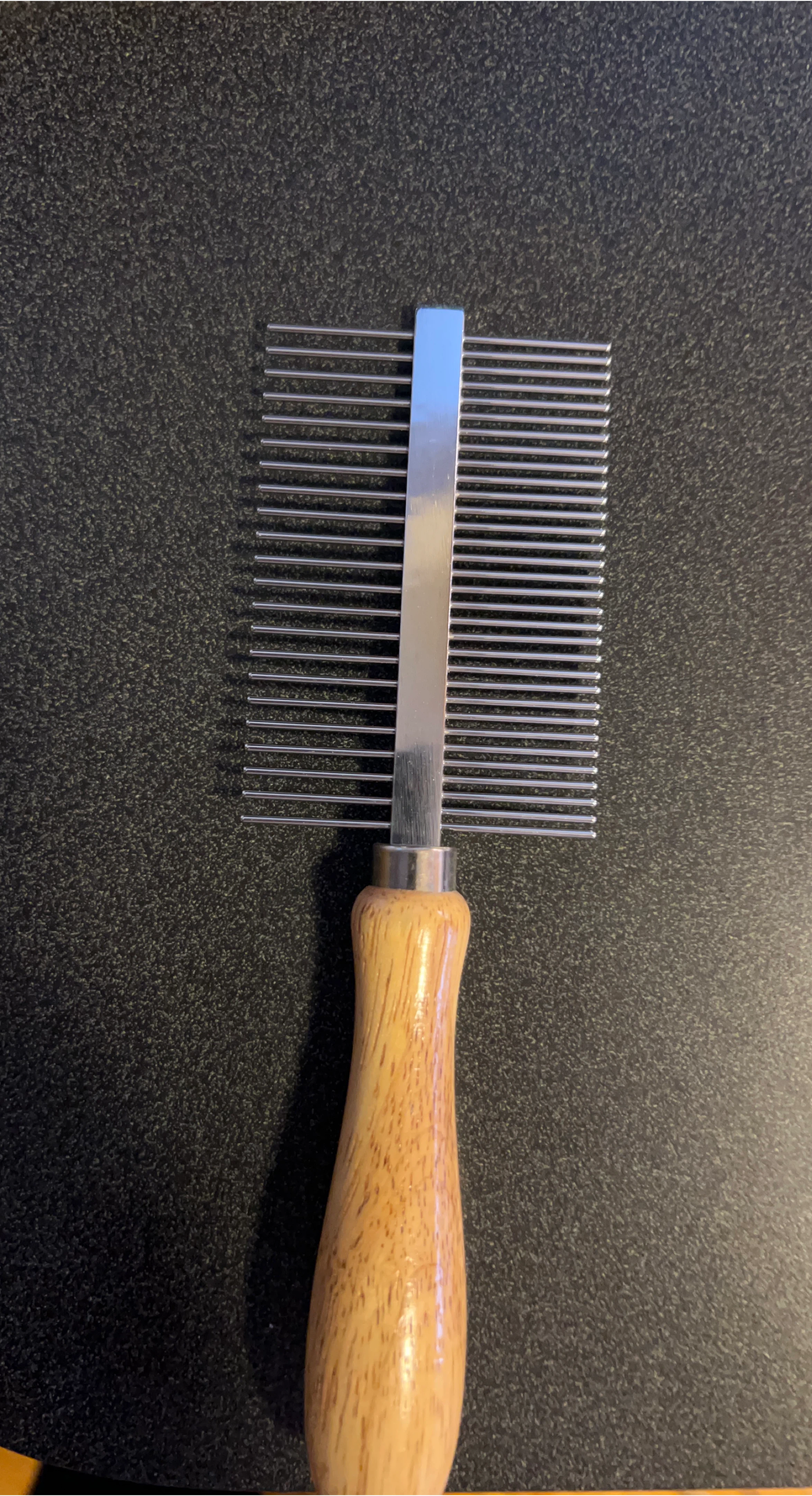 Pet Grooming Comb with Wooden Handle