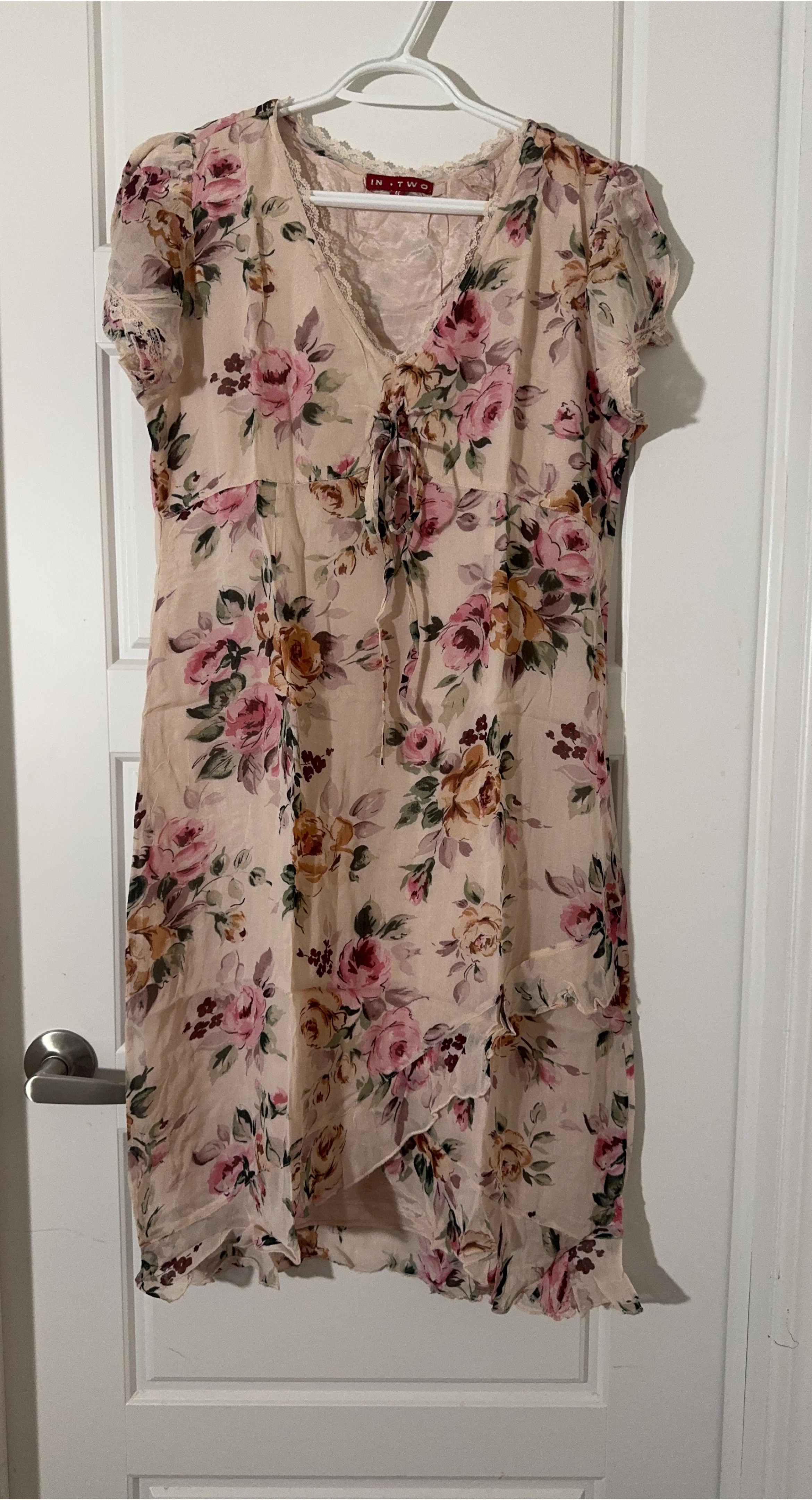 IN.TWO Floral Sheer Midi Dress