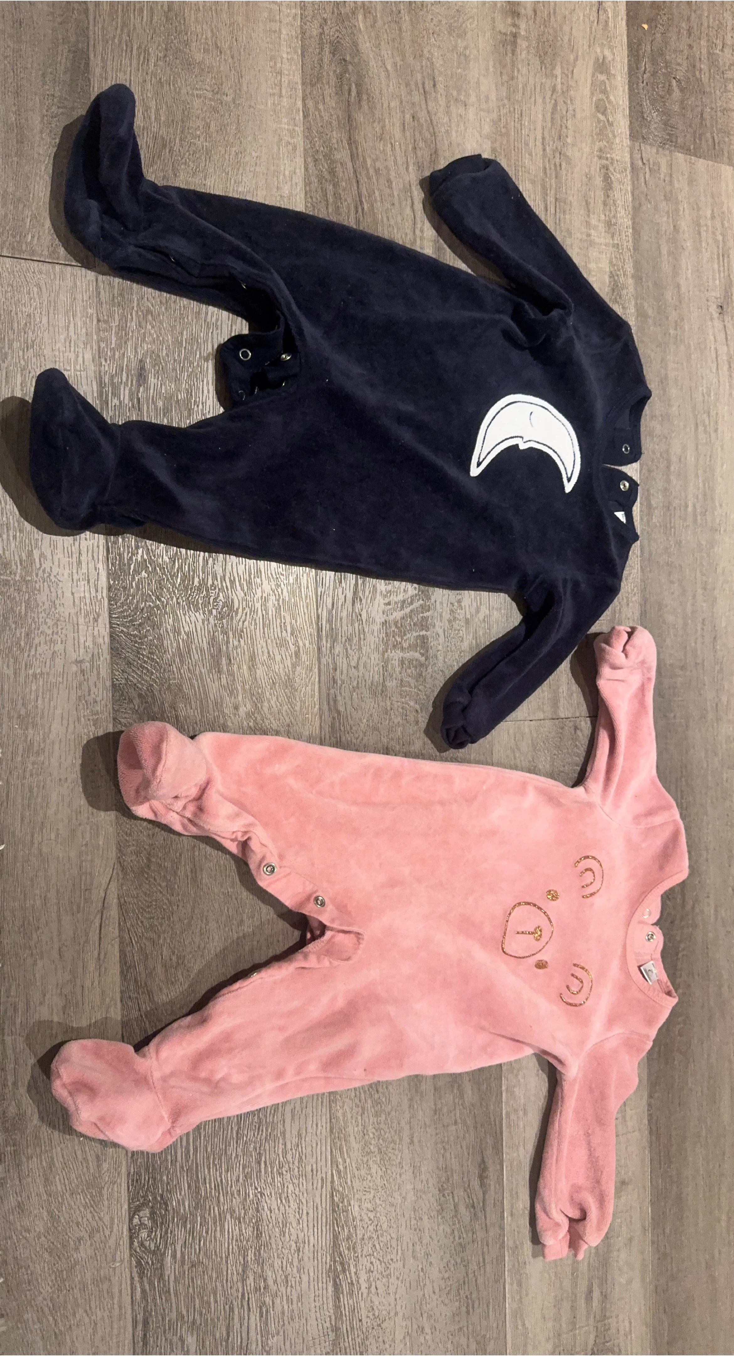 Baby Sleepers - Pink & Navy
