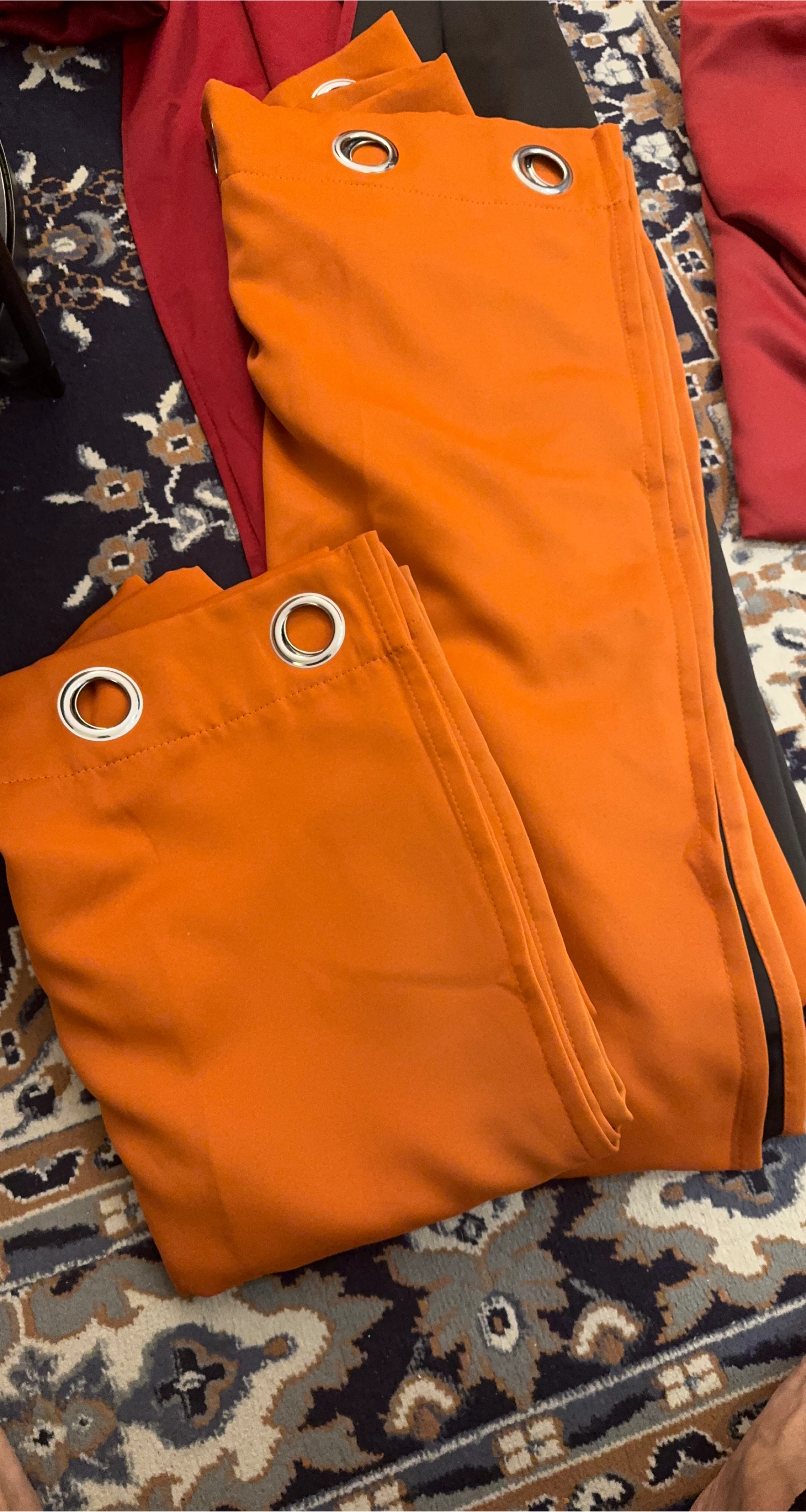 Burnt Orange Grommet Curtains (Set of 2)