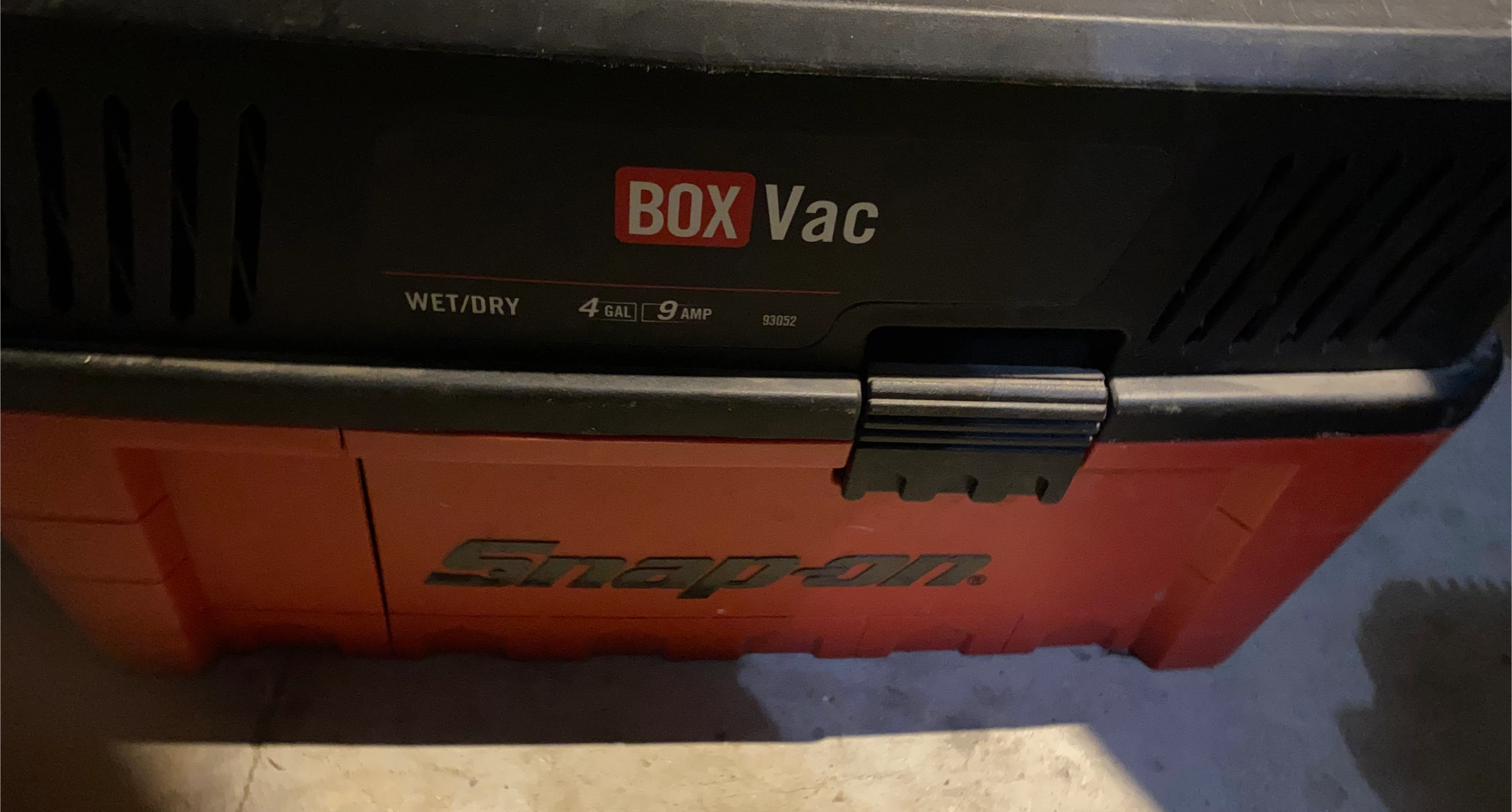 Snap-on BOX Vac Wet/Dry Vacuum 4 Gallon 9 AMP