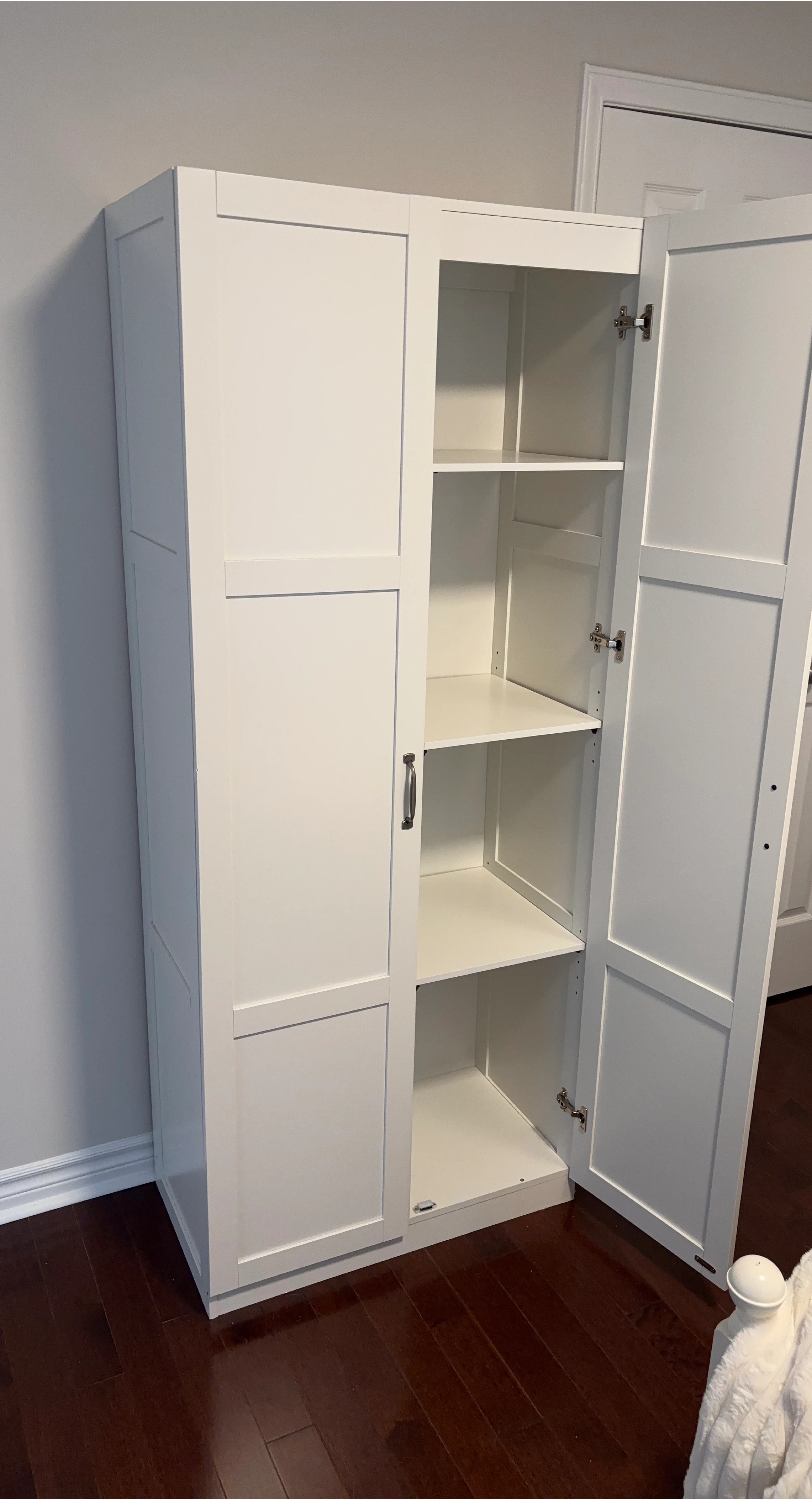 White Double Door Storage Cabinet with Shelves
