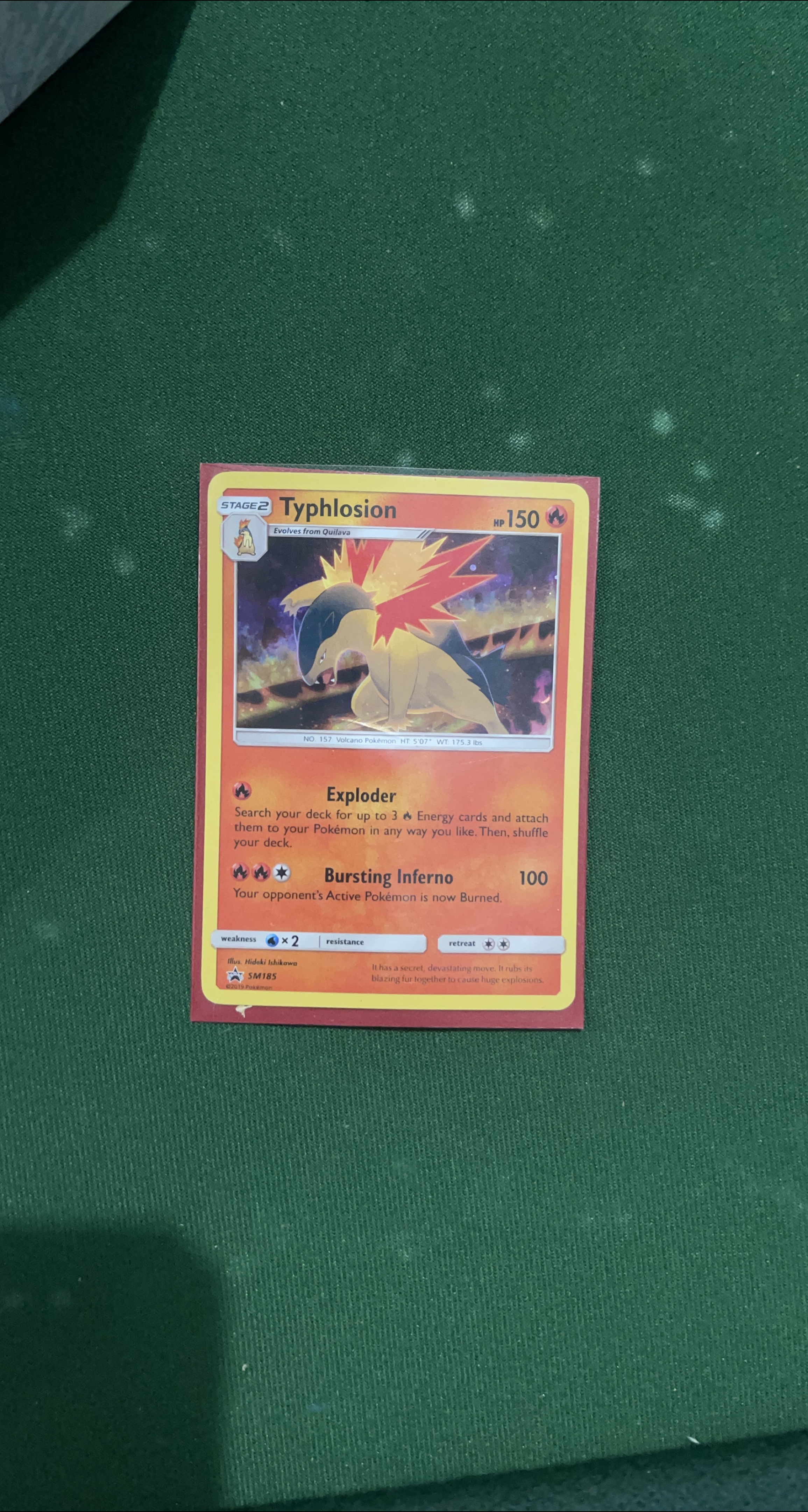 Pokémon TCG Typhlosion Card SM185