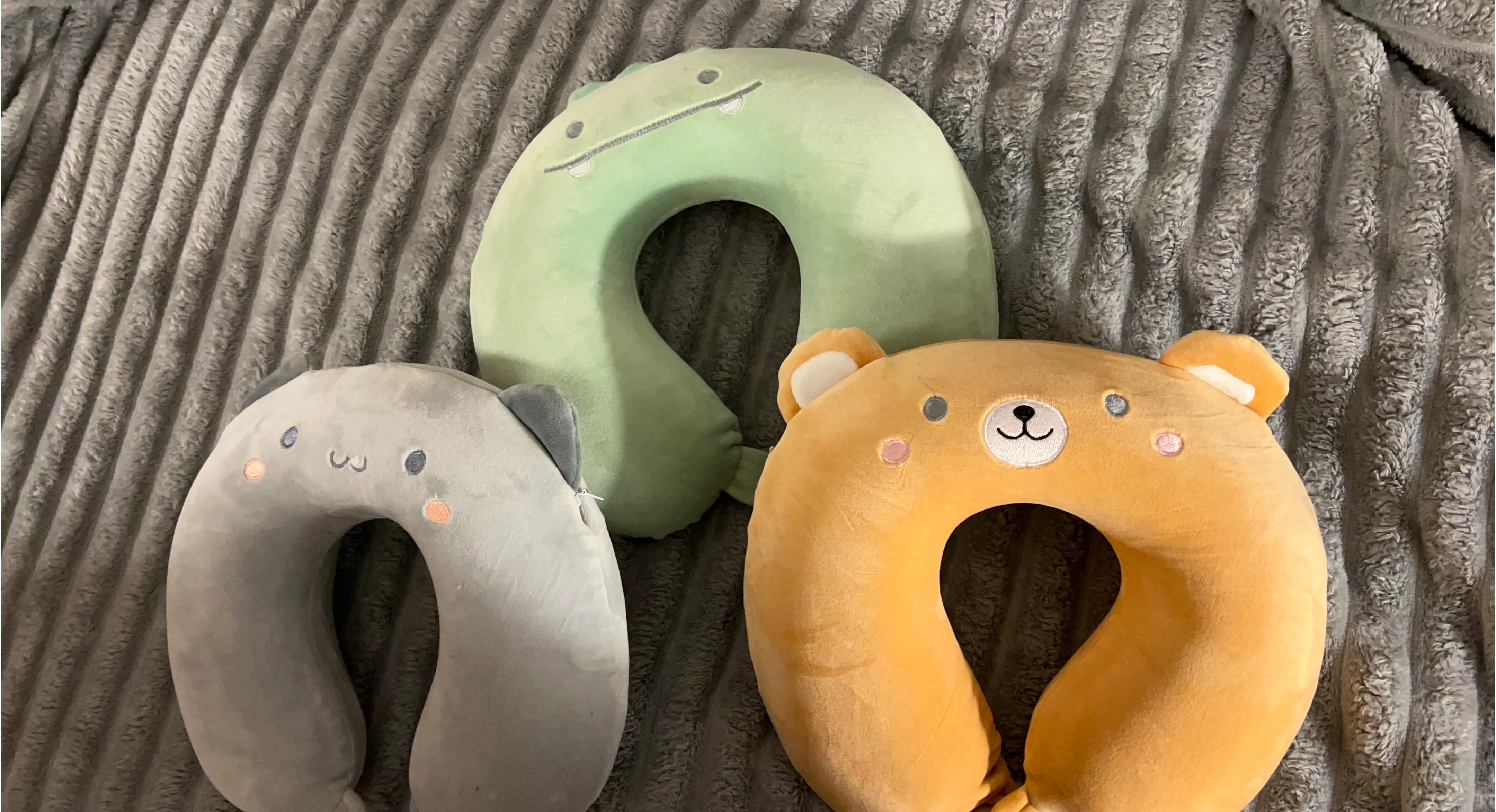Set of 3 Cute Animal Neck Pillows