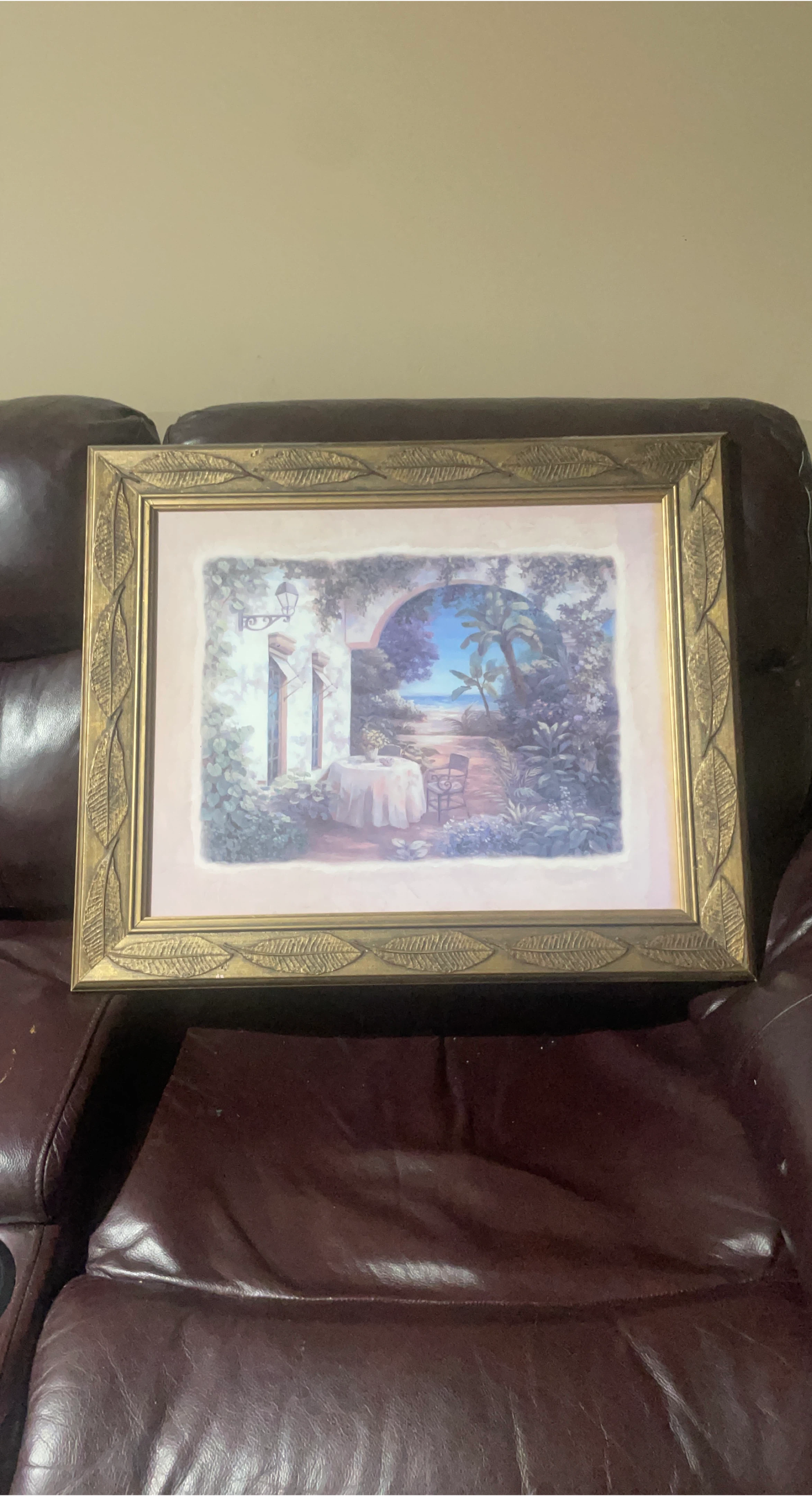 Framed Wall Art - Tropical Patio Scene