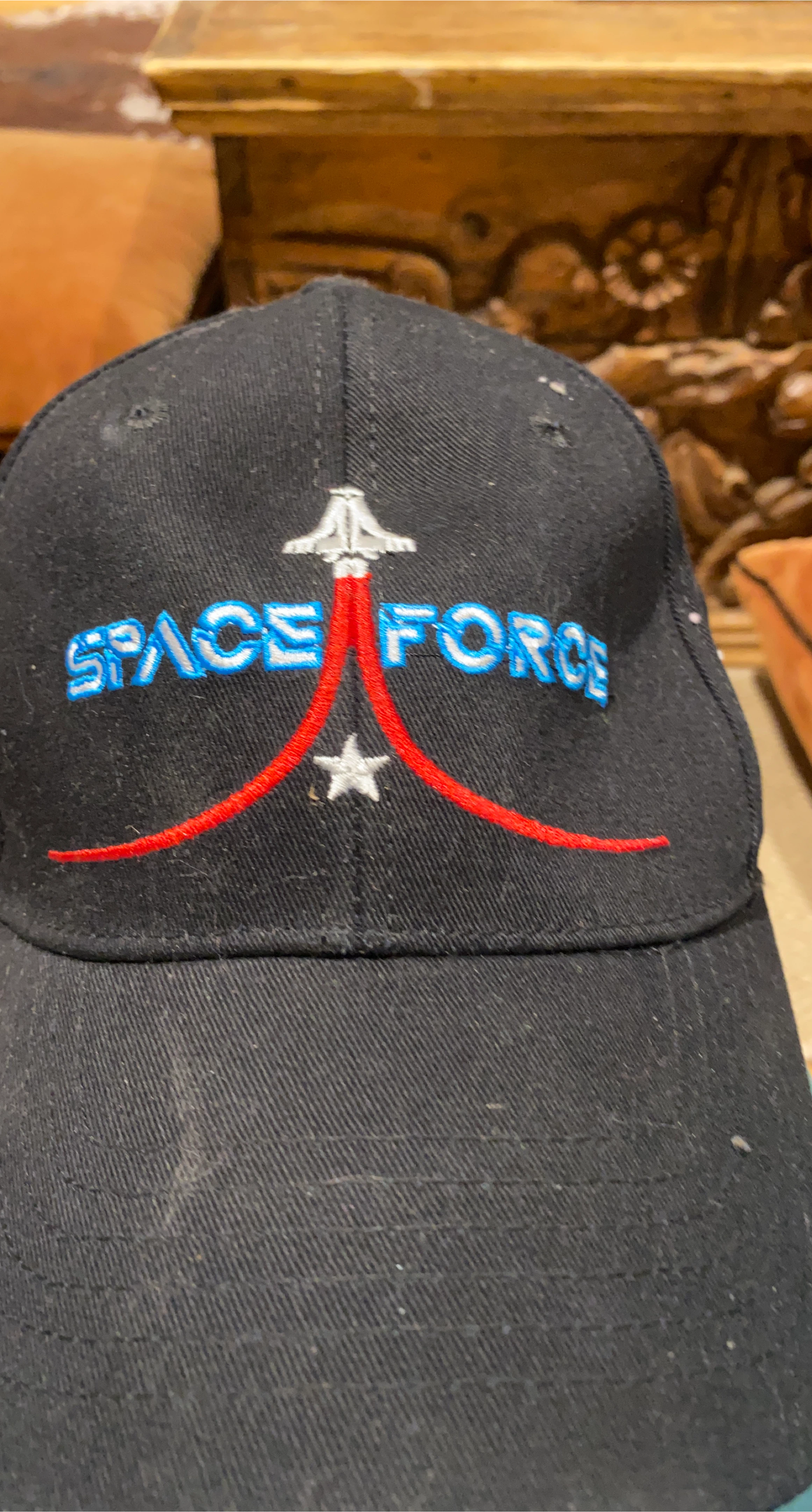 Space Force Black Embroidered Baseball Cap