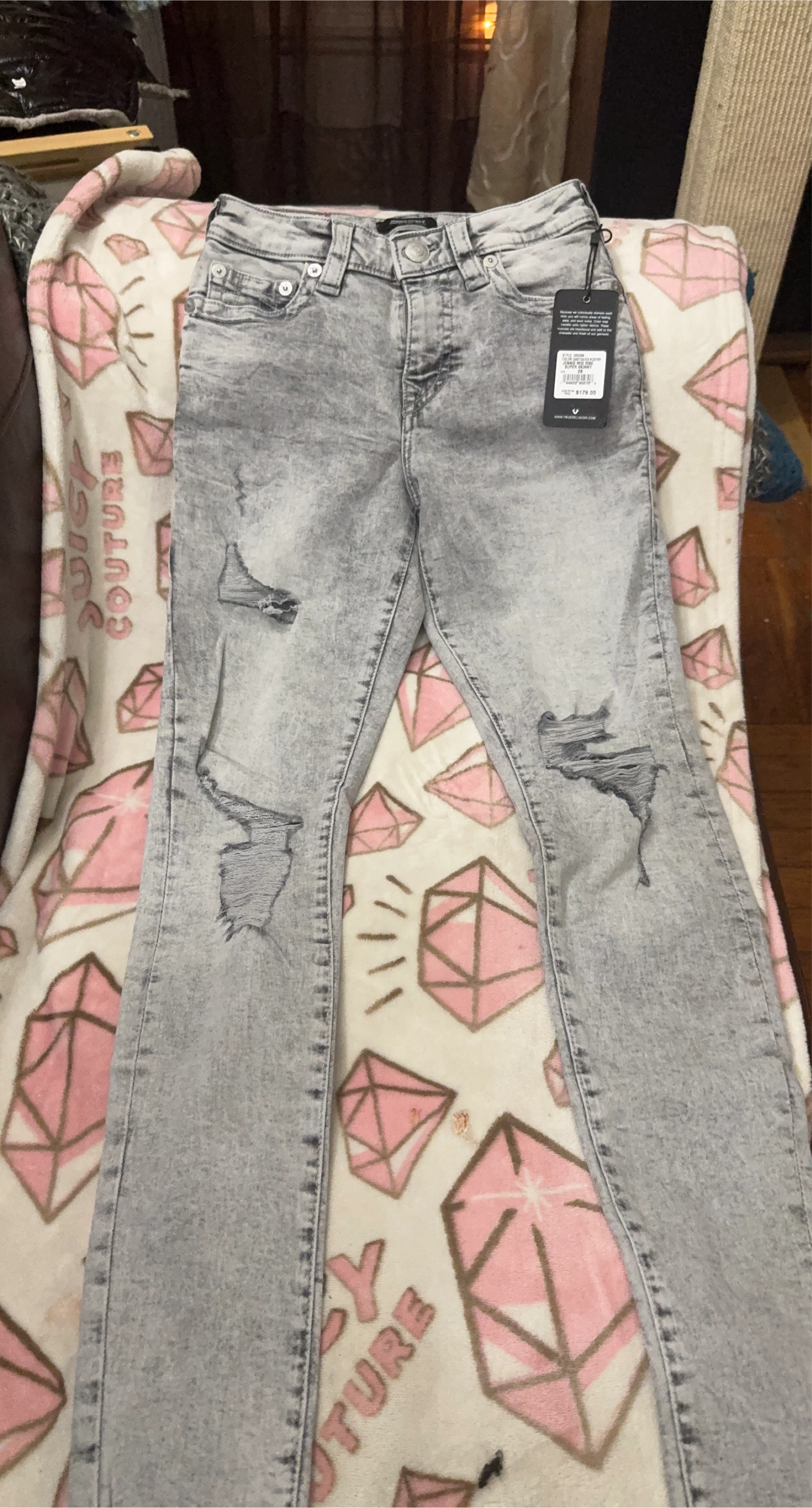 True Religion Jennie Moto Mid Rise Skinny Jeans - Size 27
