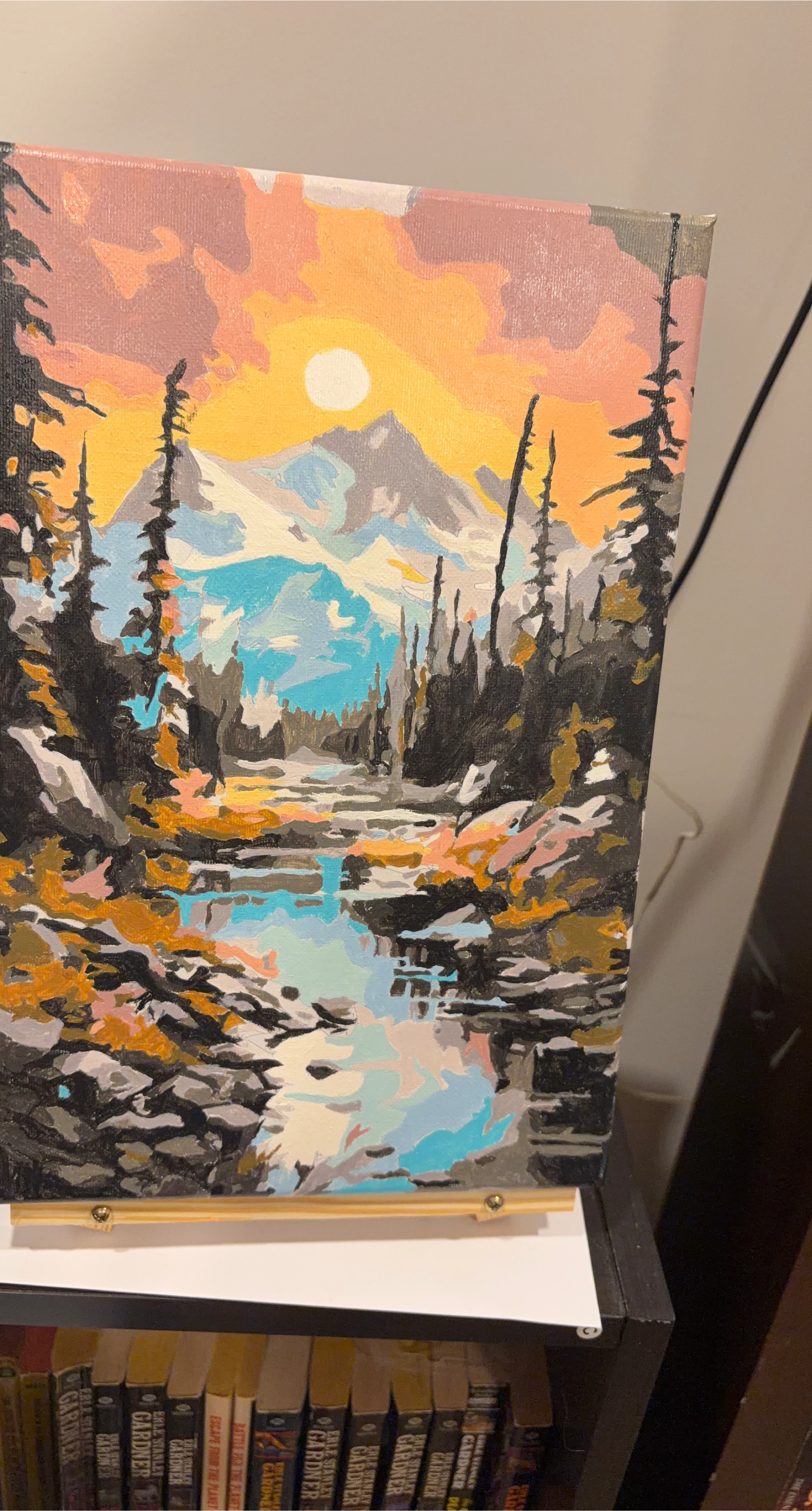 Paint by Numbers Mountain Sunset Landscape Canvas