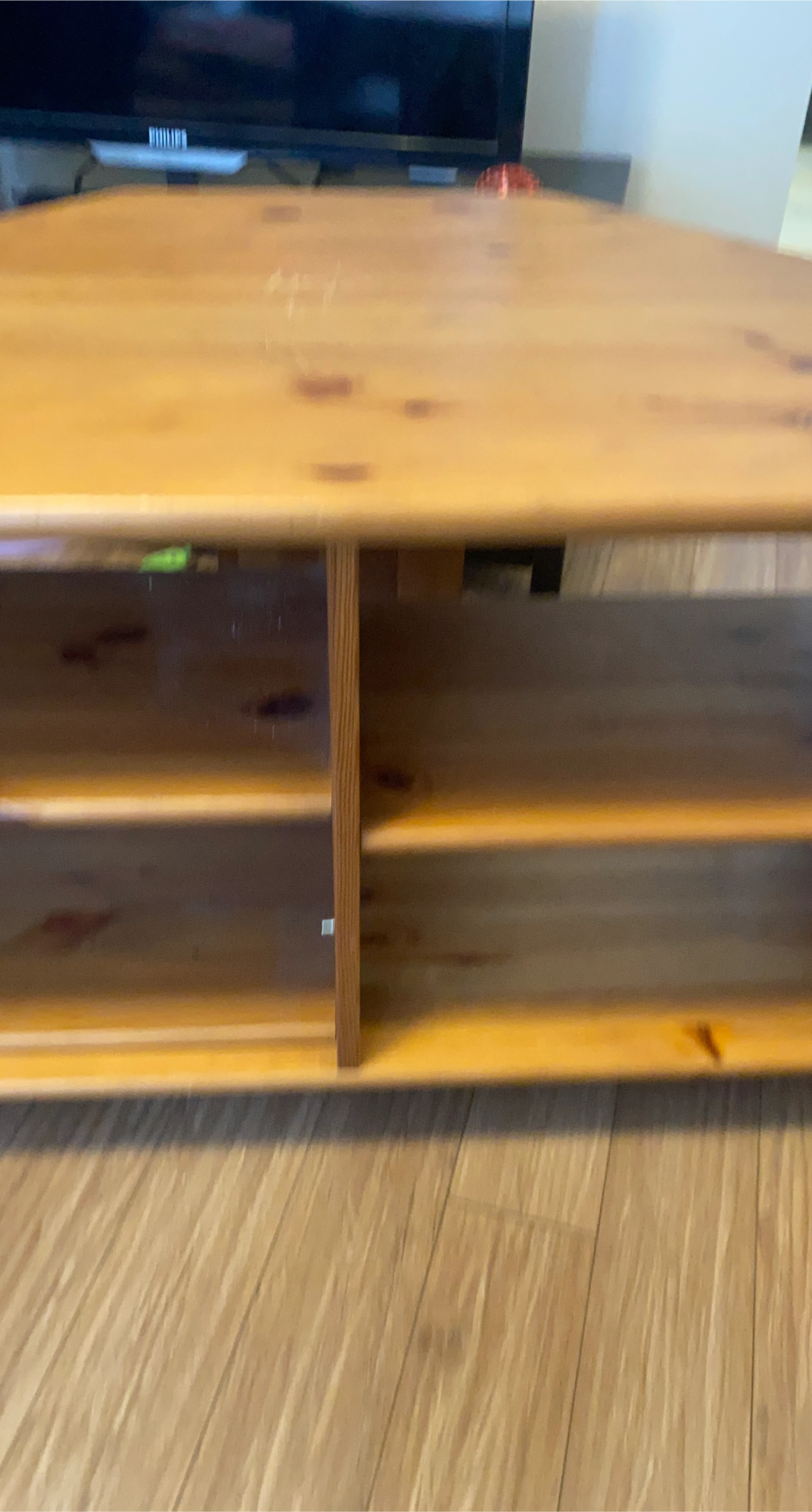 Wooden TV Stand with Shelves