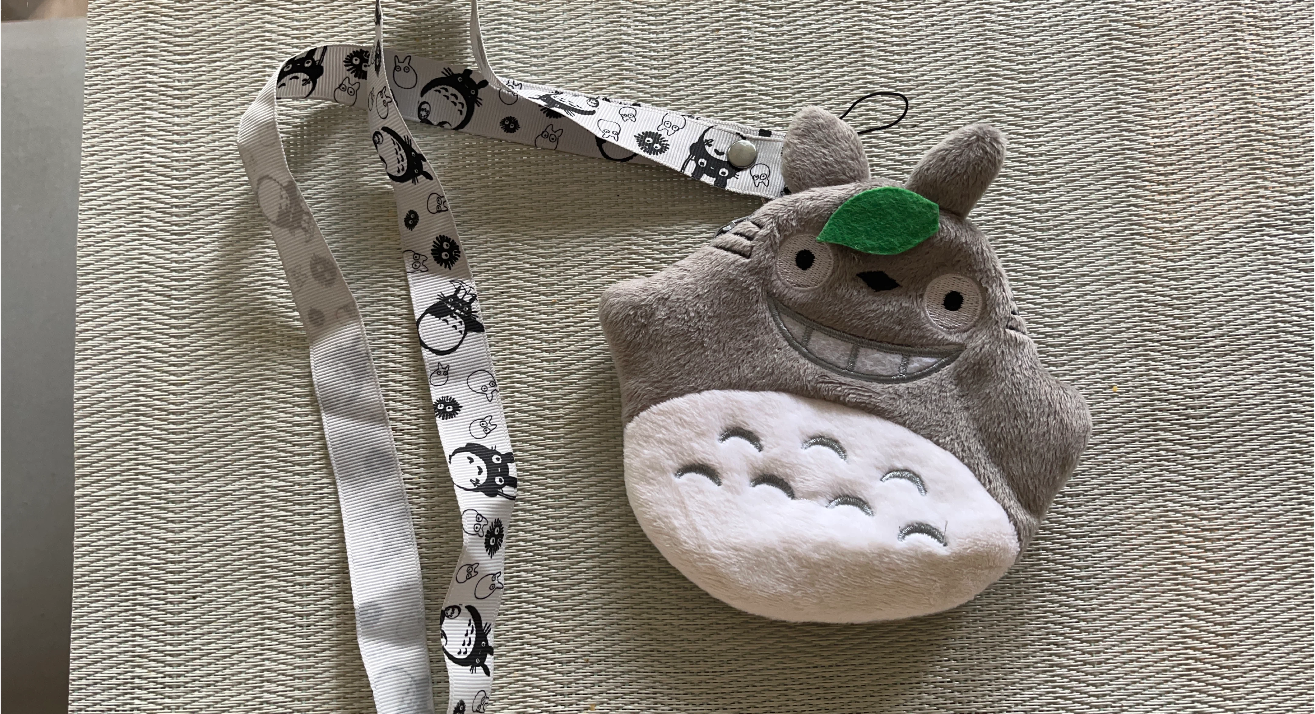 Totoro Plush Coin Pouch with Lanyard