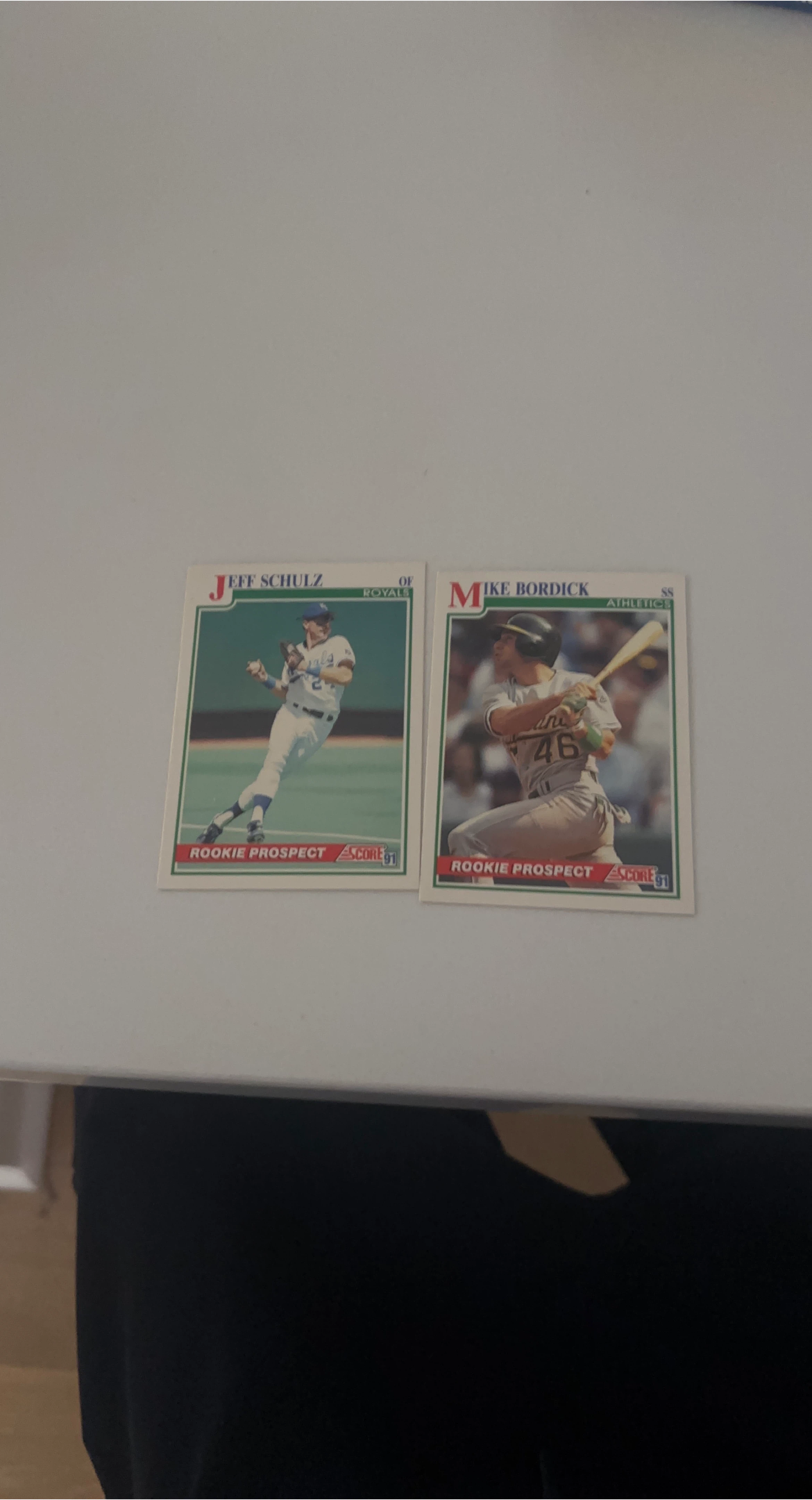 Jeff Schulz and Mike bordick rookie prospect card