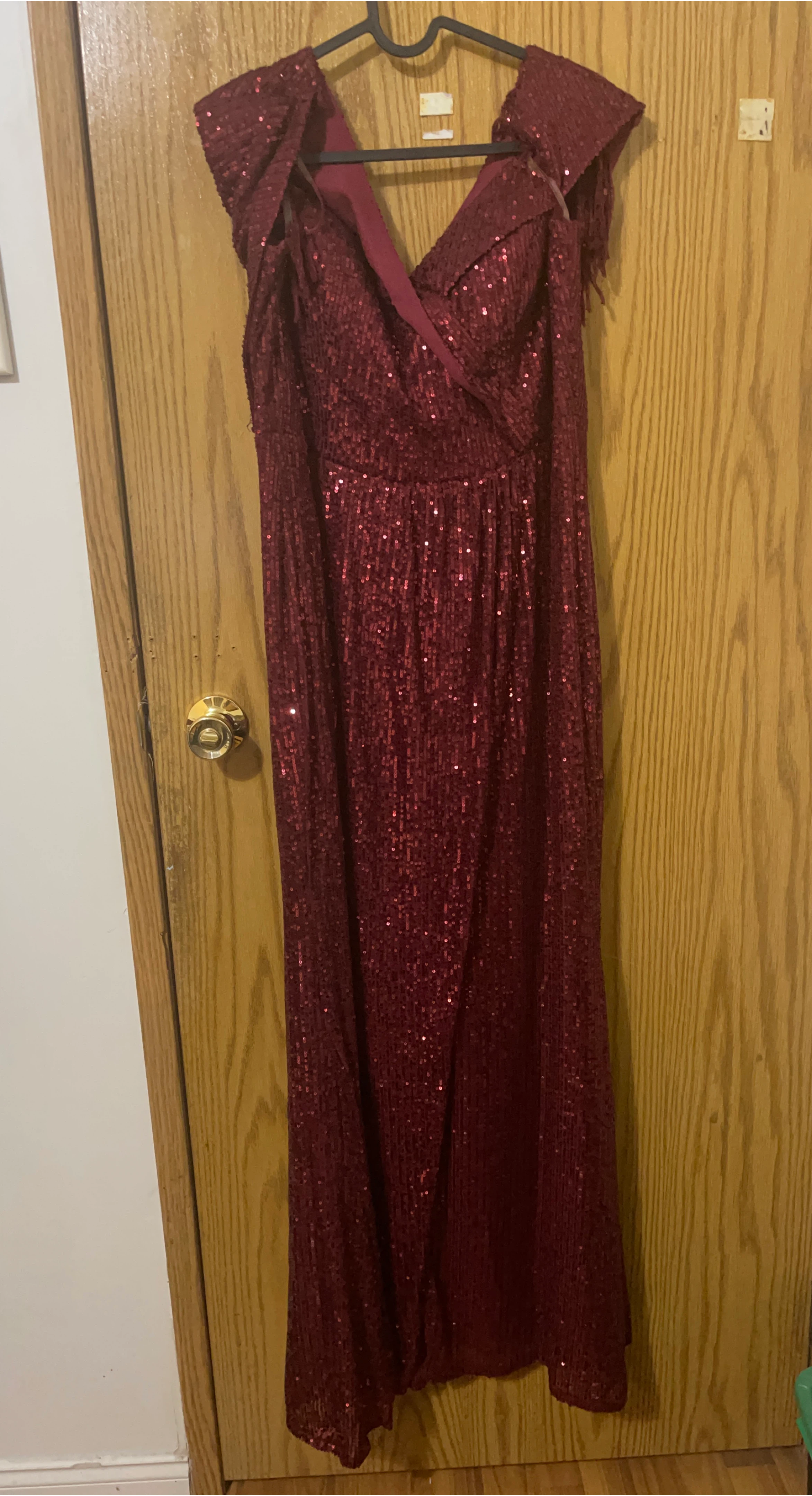 Burgundy Sequin Maxi Dress