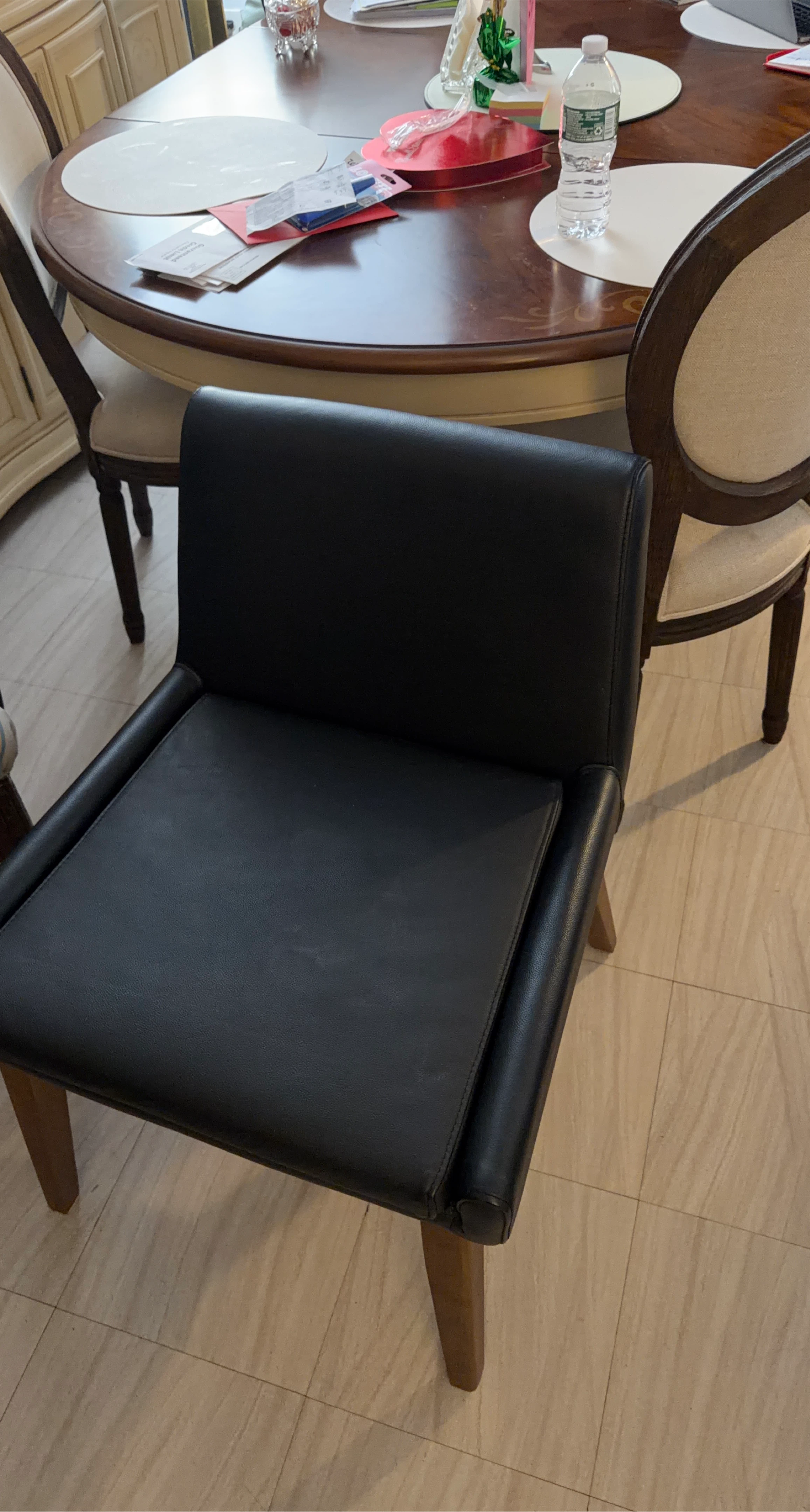 Black Faux Leather Dining Chair