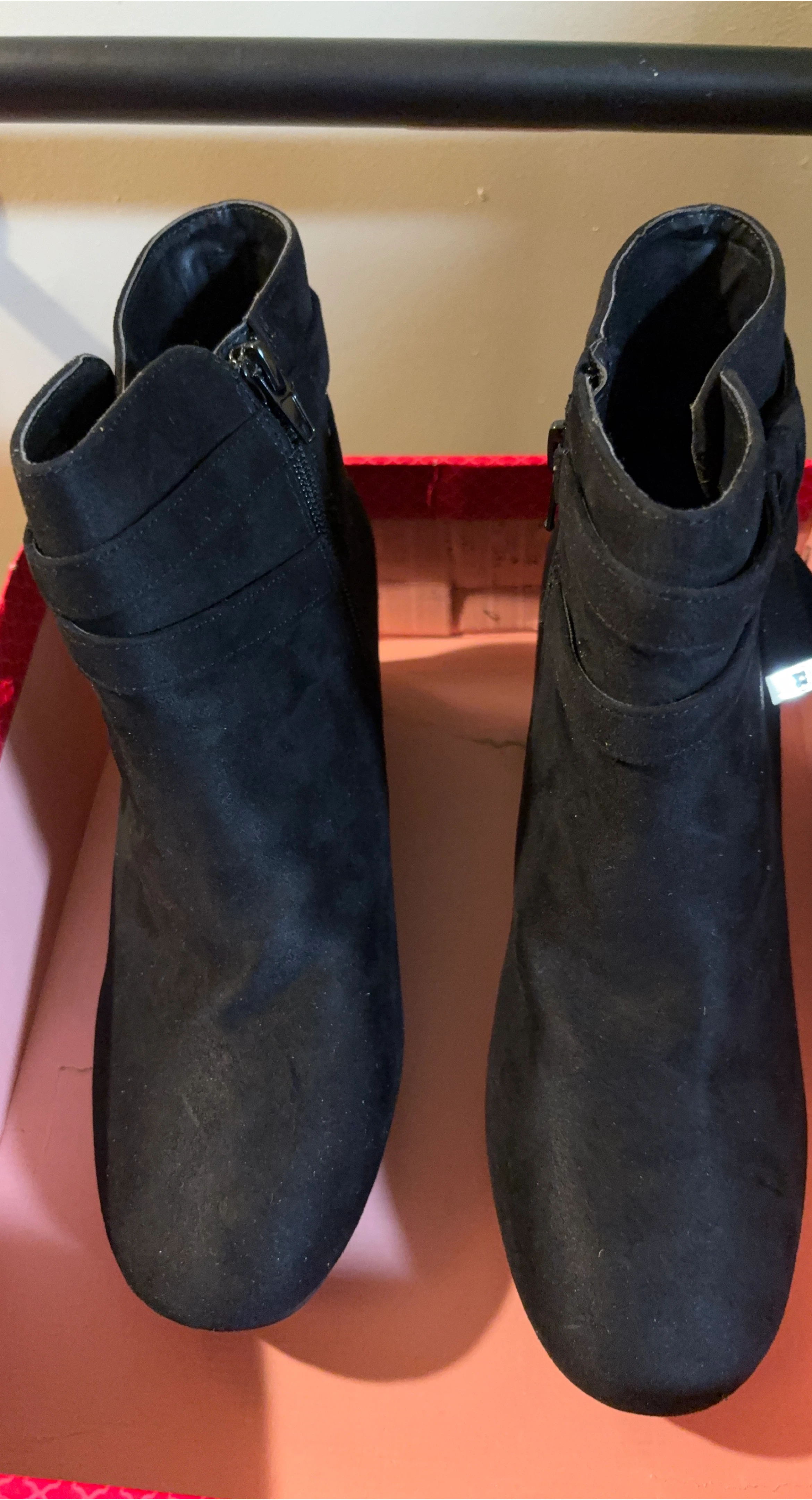 Kellie and Katie Black Suede Ankle Boots 🥕