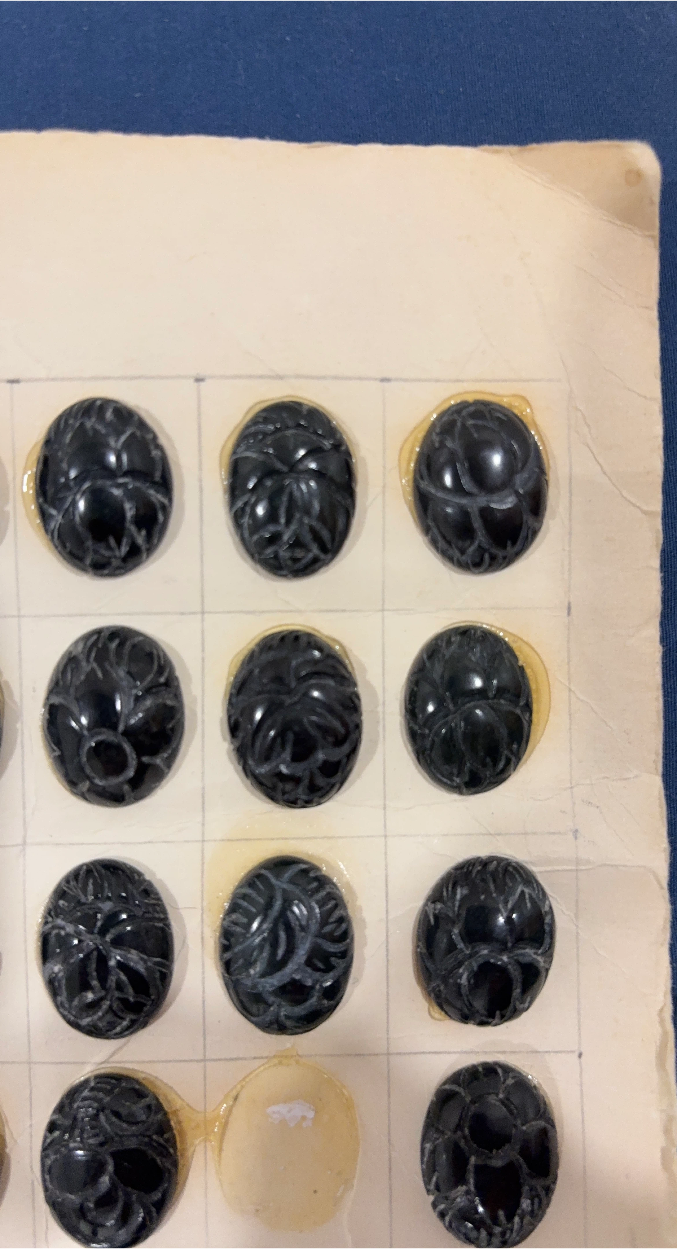 Obsidian scarab Cabochons