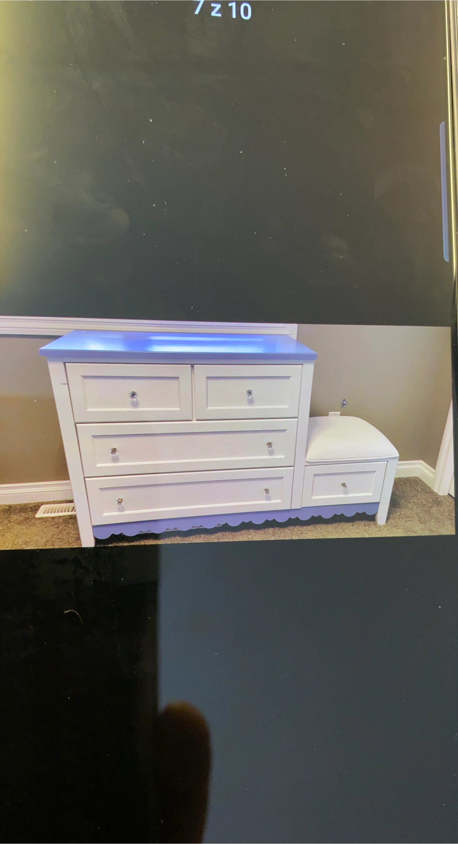 White Dresser with Built-in Bench