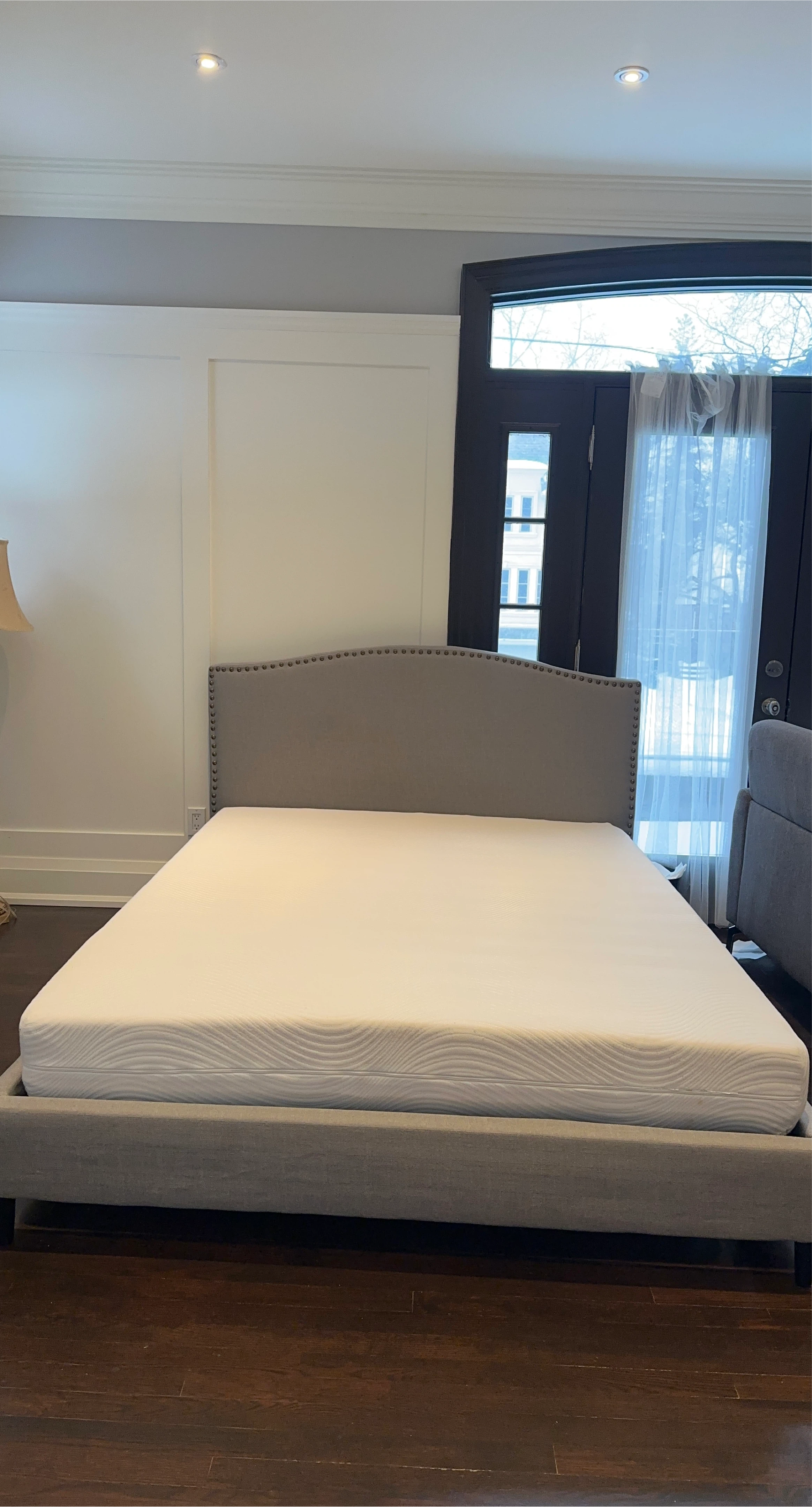 Structube Queen Bed Frame with Headboard & memory foam mattress