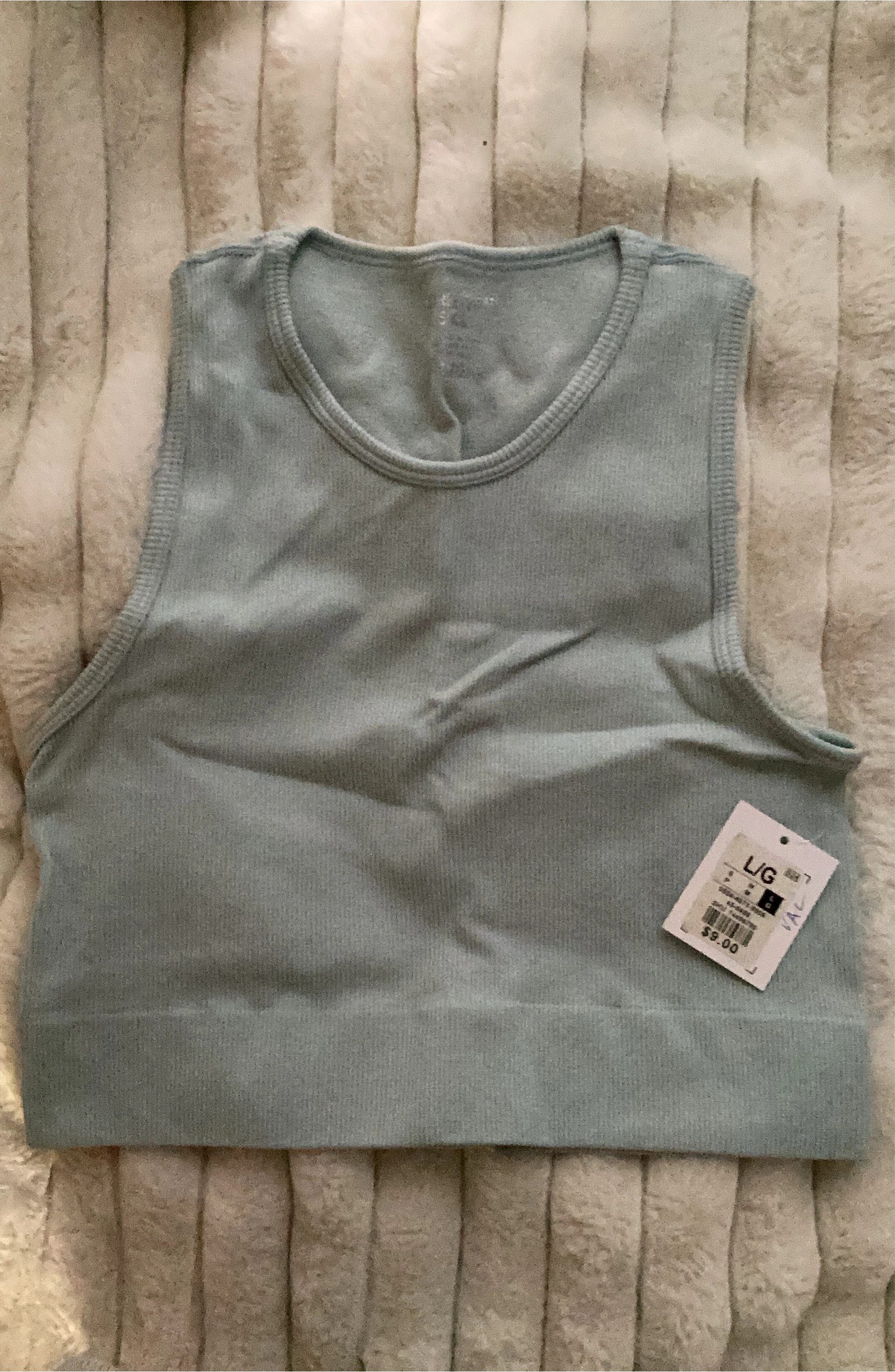 Light Blue Ribbed Tank Top - Size L/G