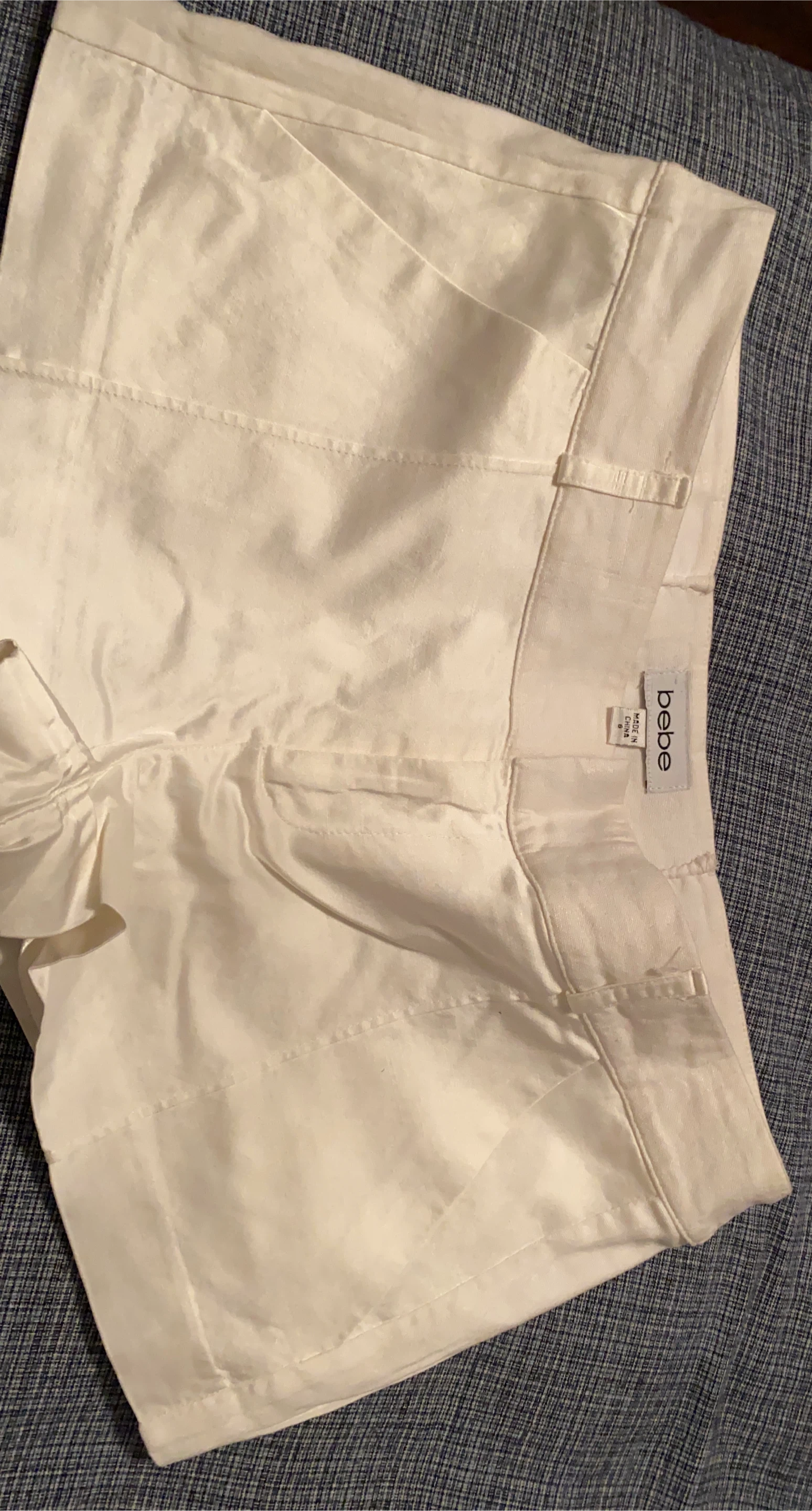 White Bebe Shorts Size 8