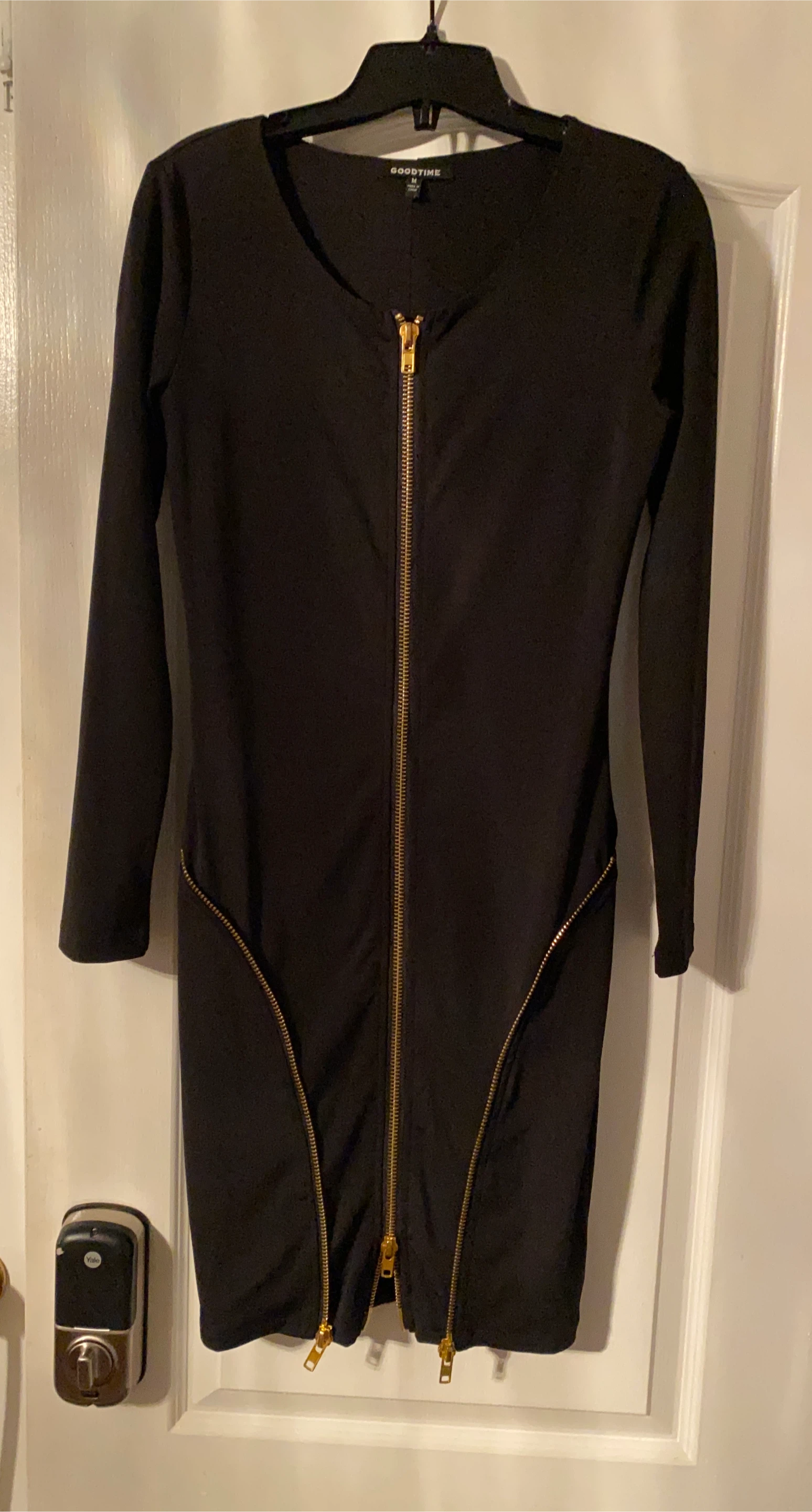 GOODTIME Black Dress with Gold Zipper - Size M
