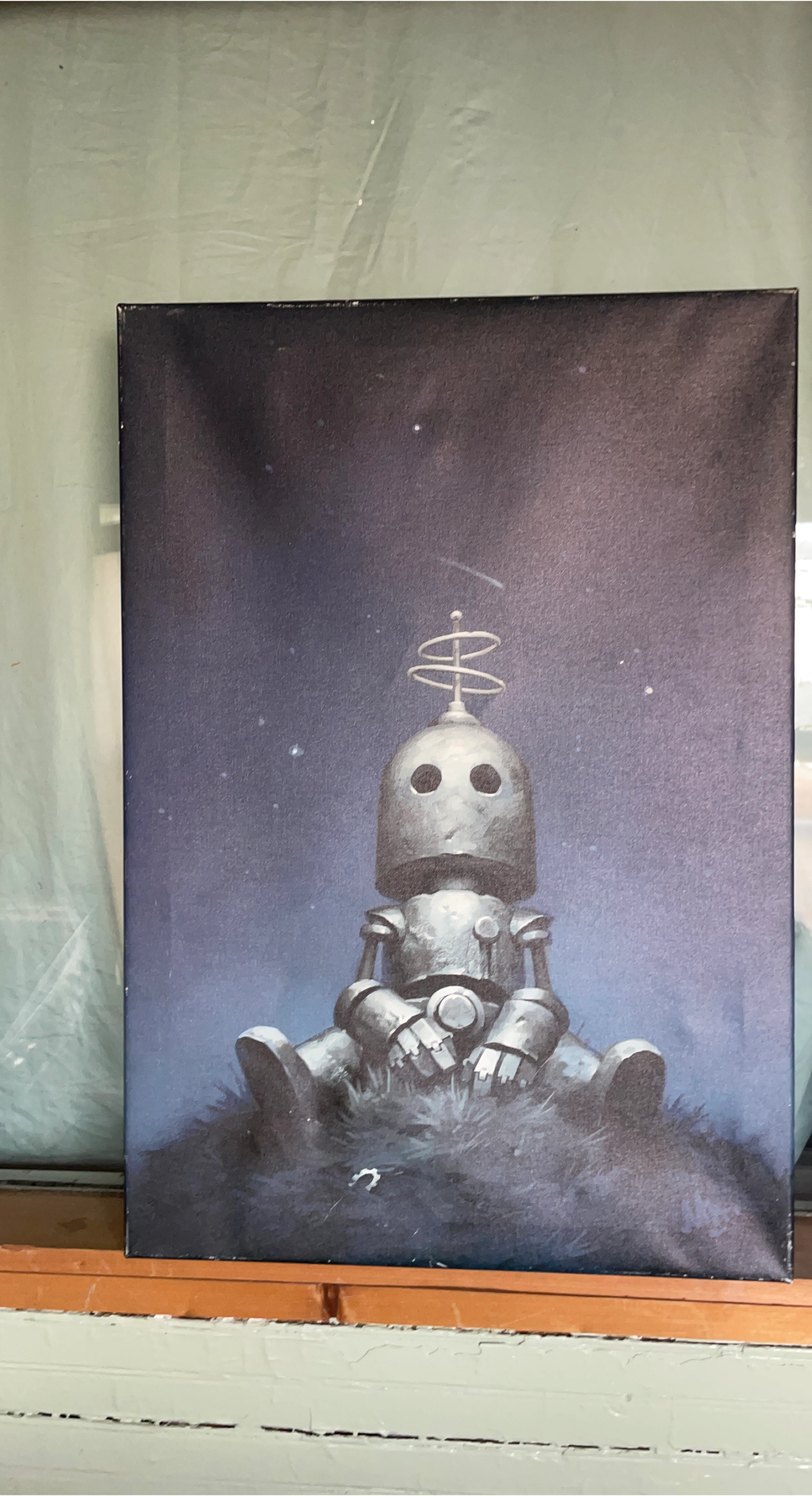 Canvas Print of a Sitting Robot