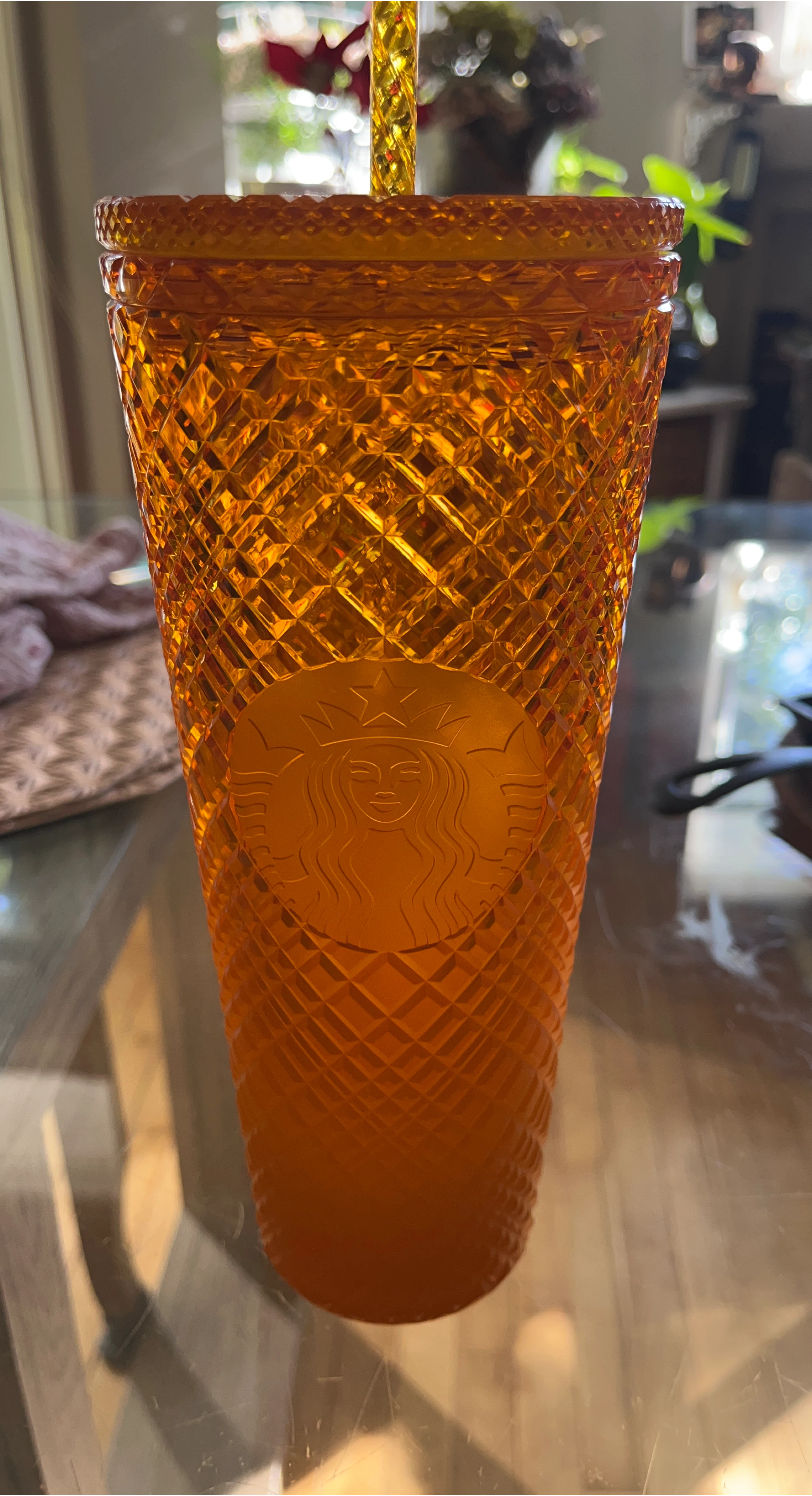 Starbucks Tumbler - Amber Diamond Pattern