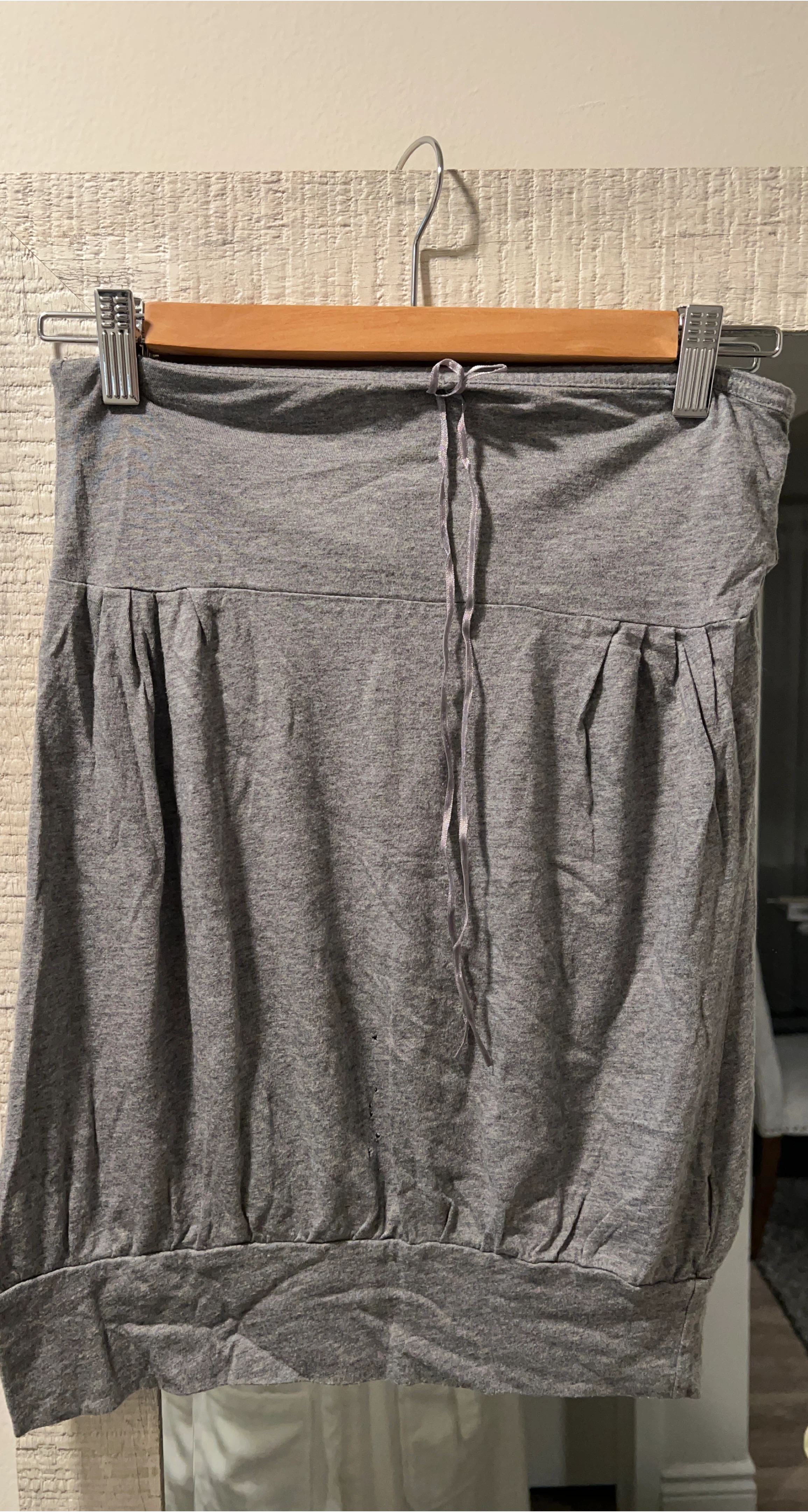 Grey strapless babydoll top