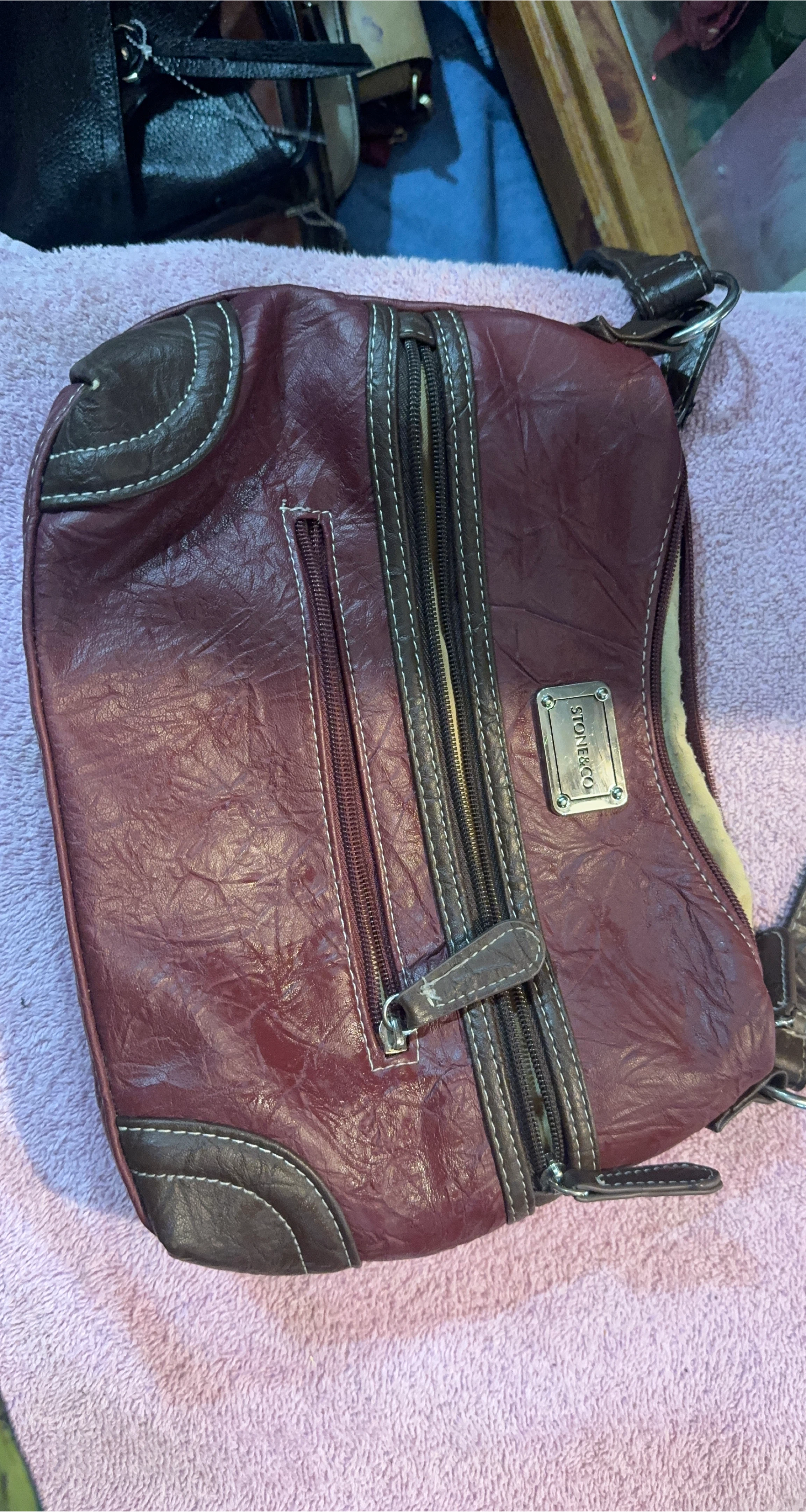 Stone & Co. Burgundy Shoulder Bag