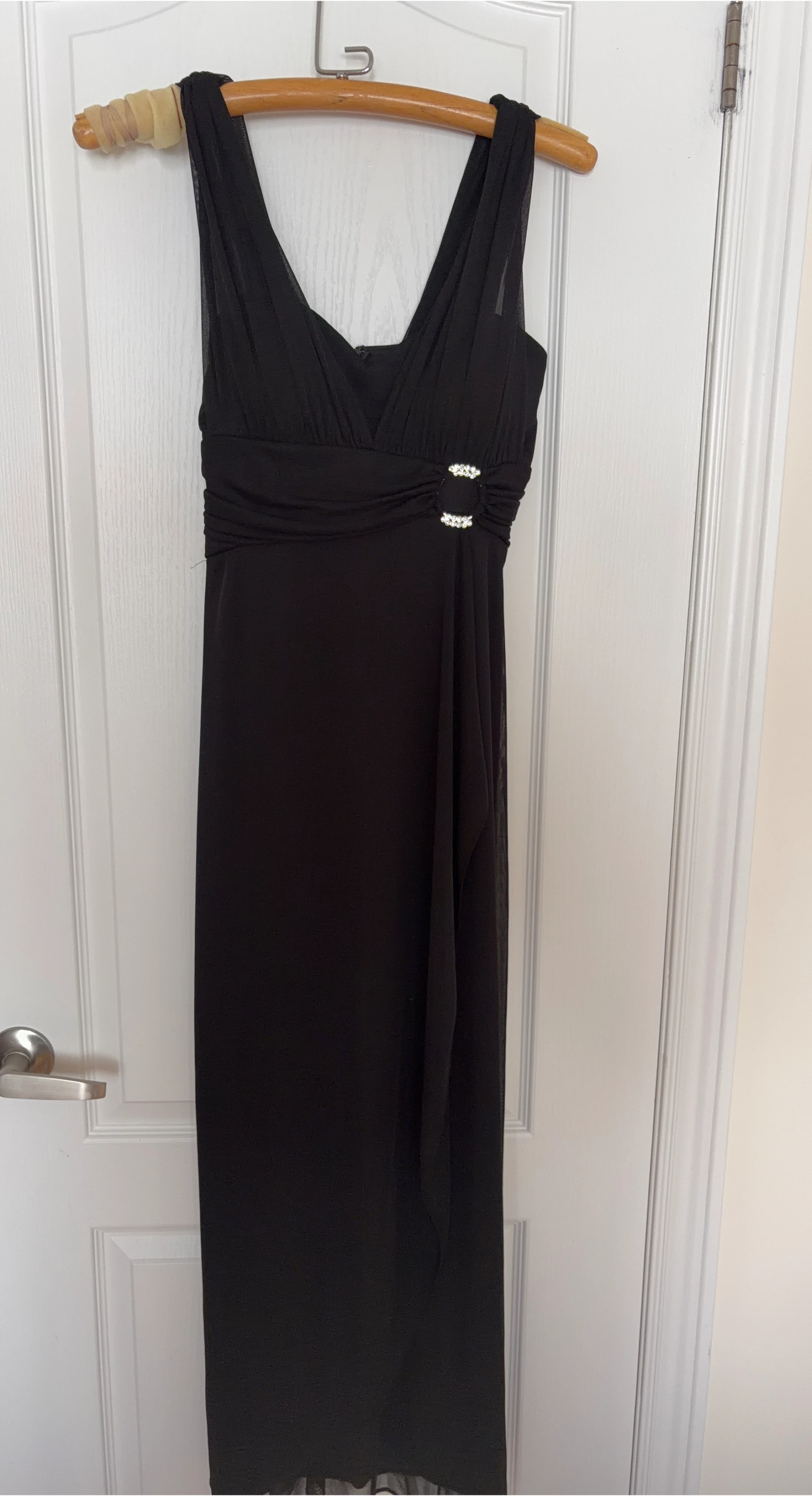 Black V-Neck Embellished Maxi Dress