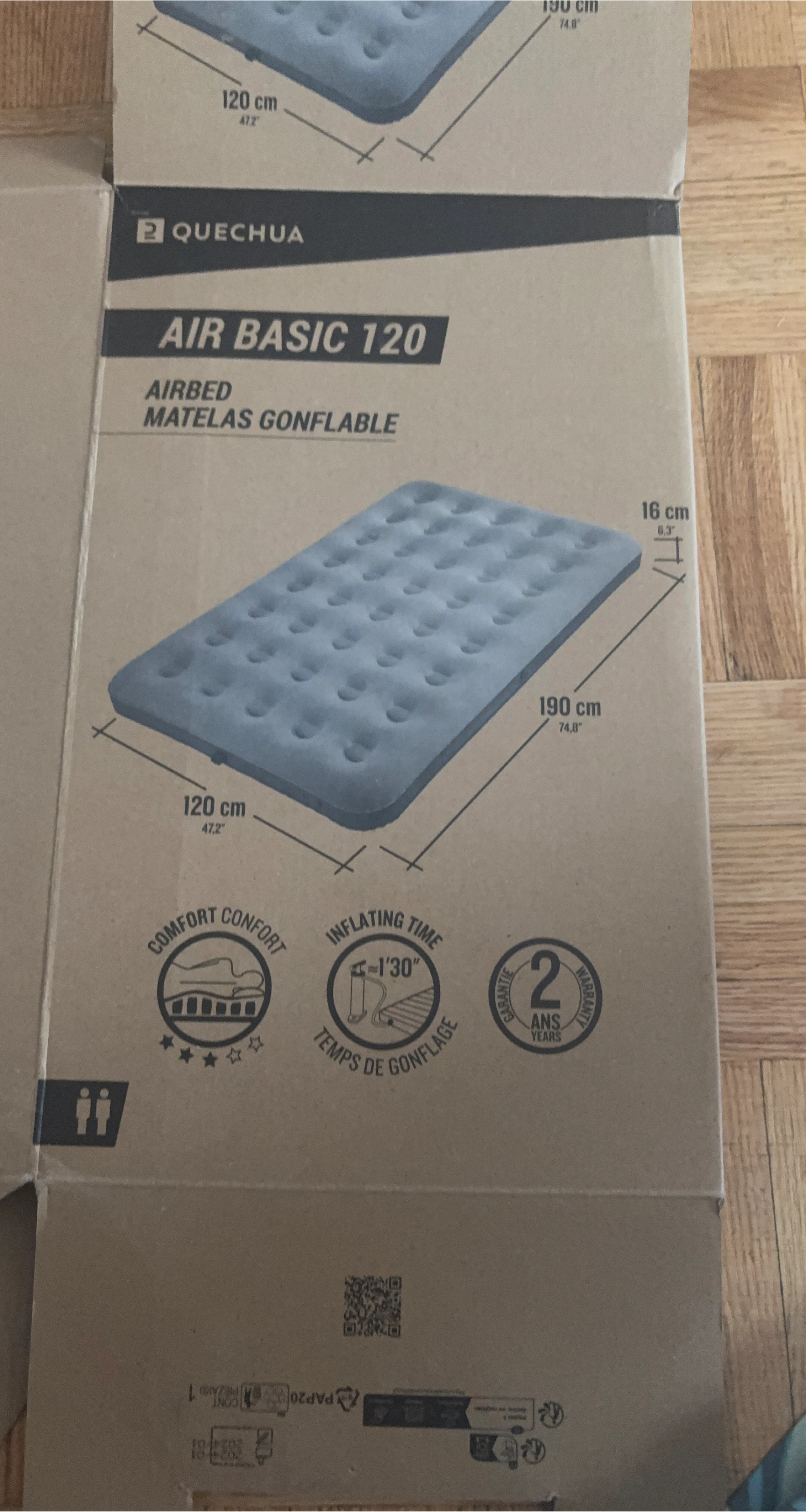 Quechua Air Basic 120 Airbed with pump
