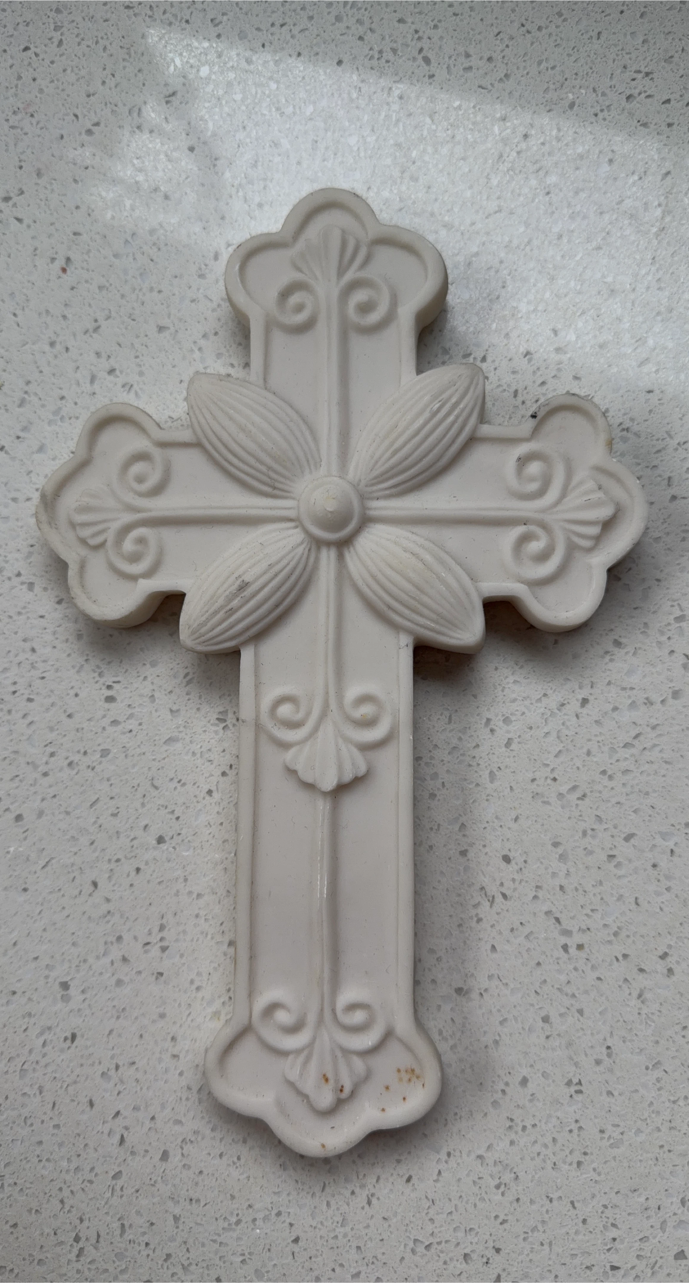 Decorative White Cross Wall Hanging