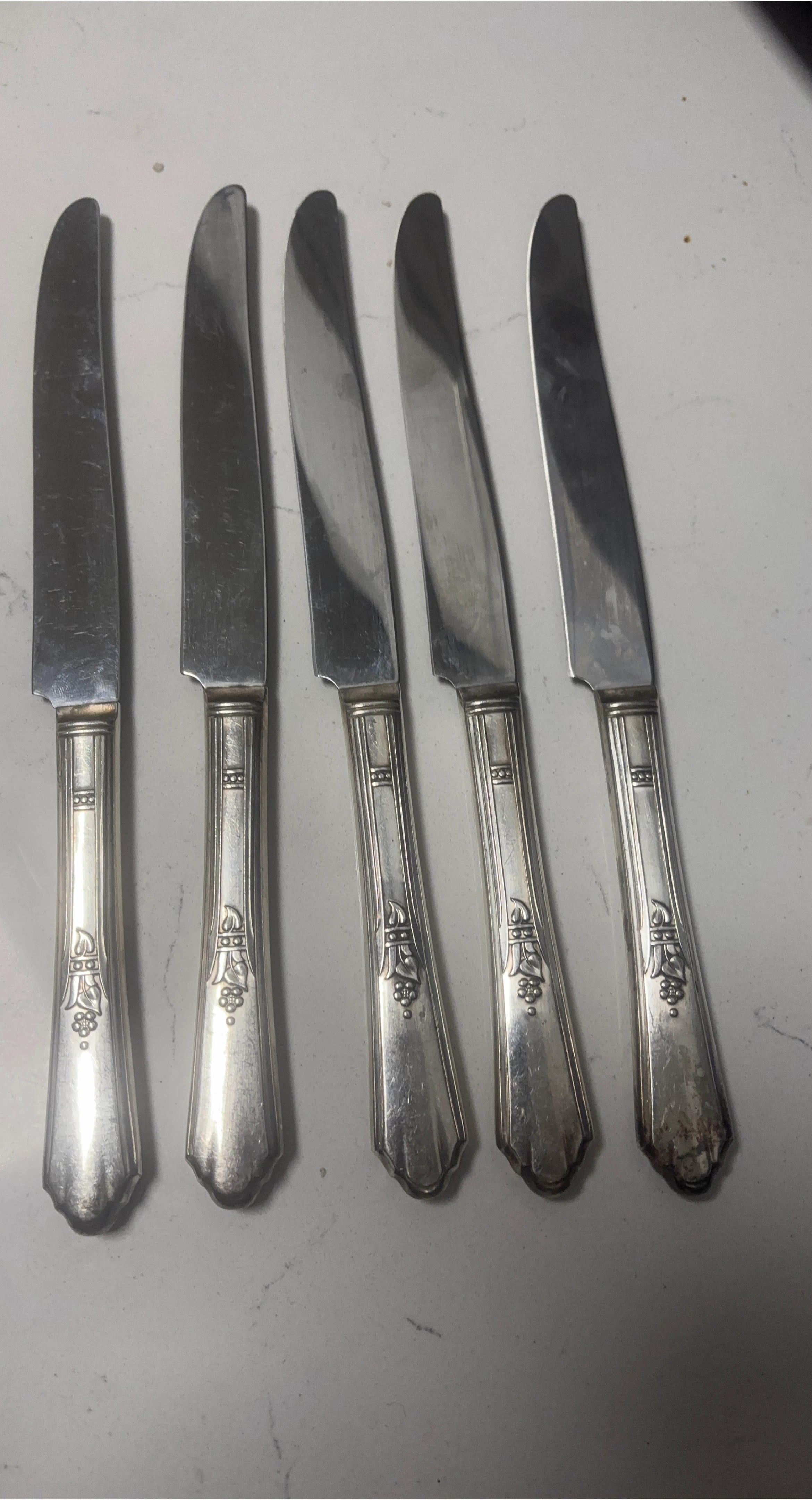 Simon & George Rogers Co. Set Of 5 Silverplated Knives