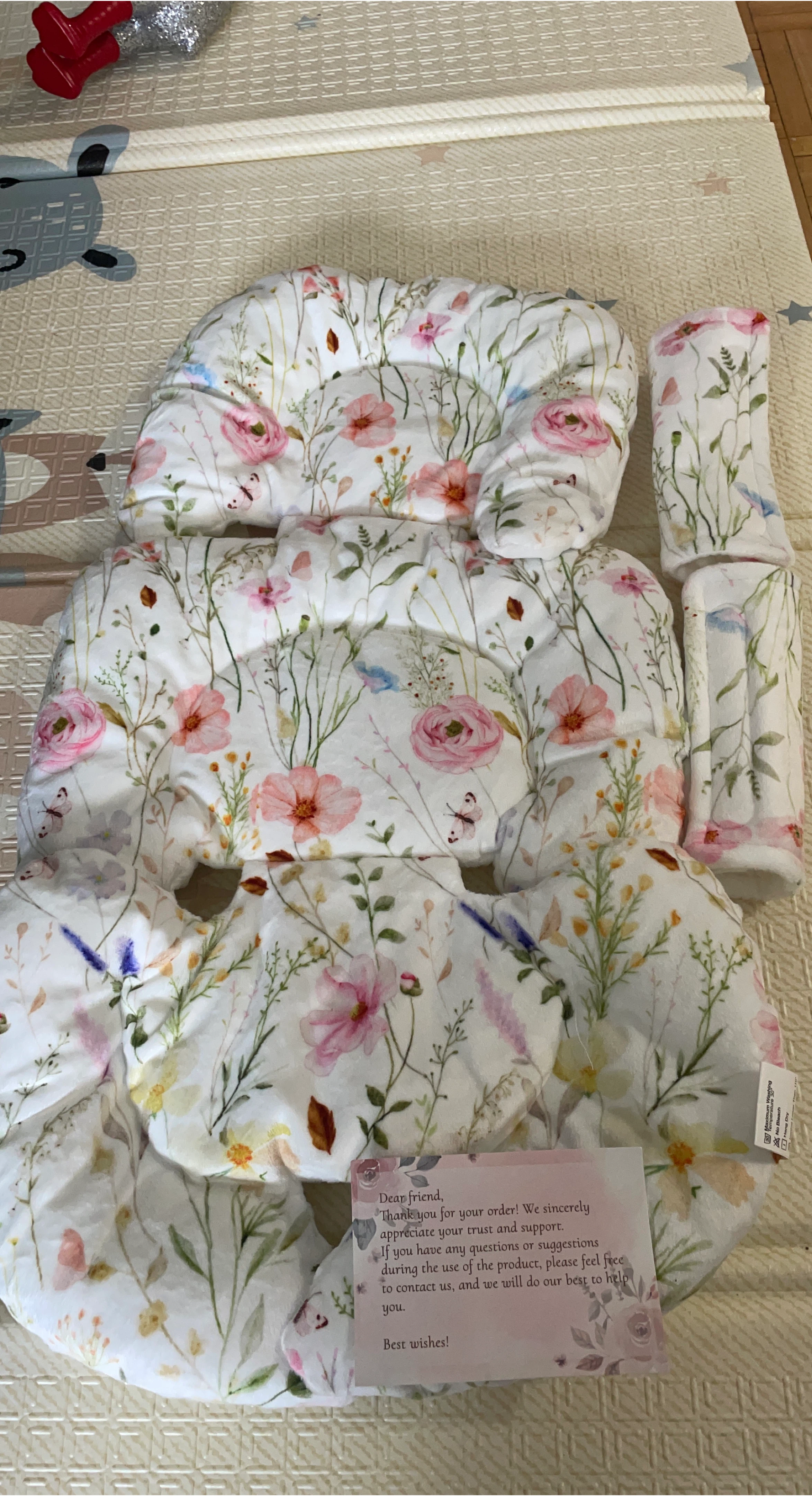 New Floral Baby cushion good for stroller and car seat.