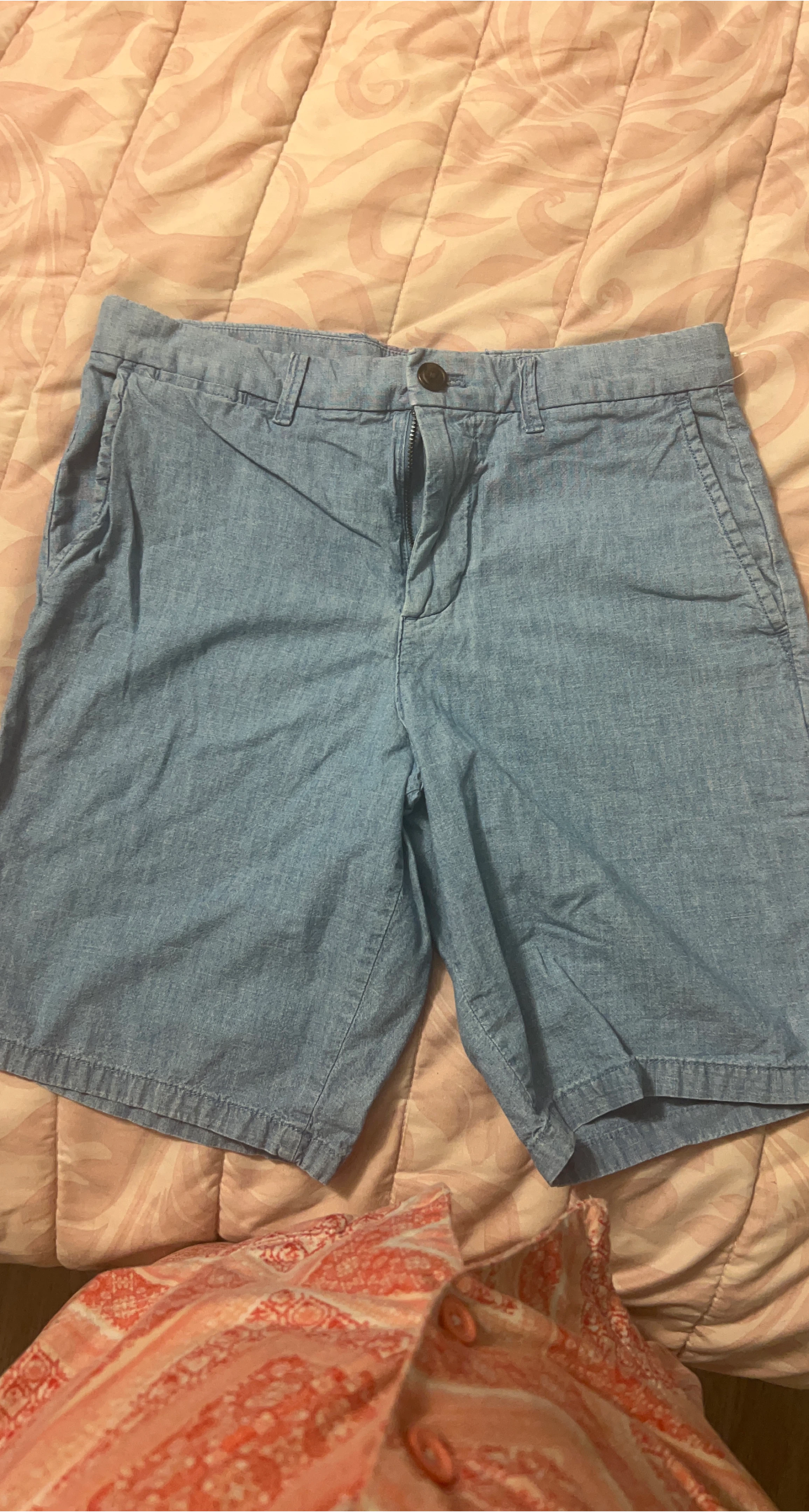 Light Blue Chambray Shorts