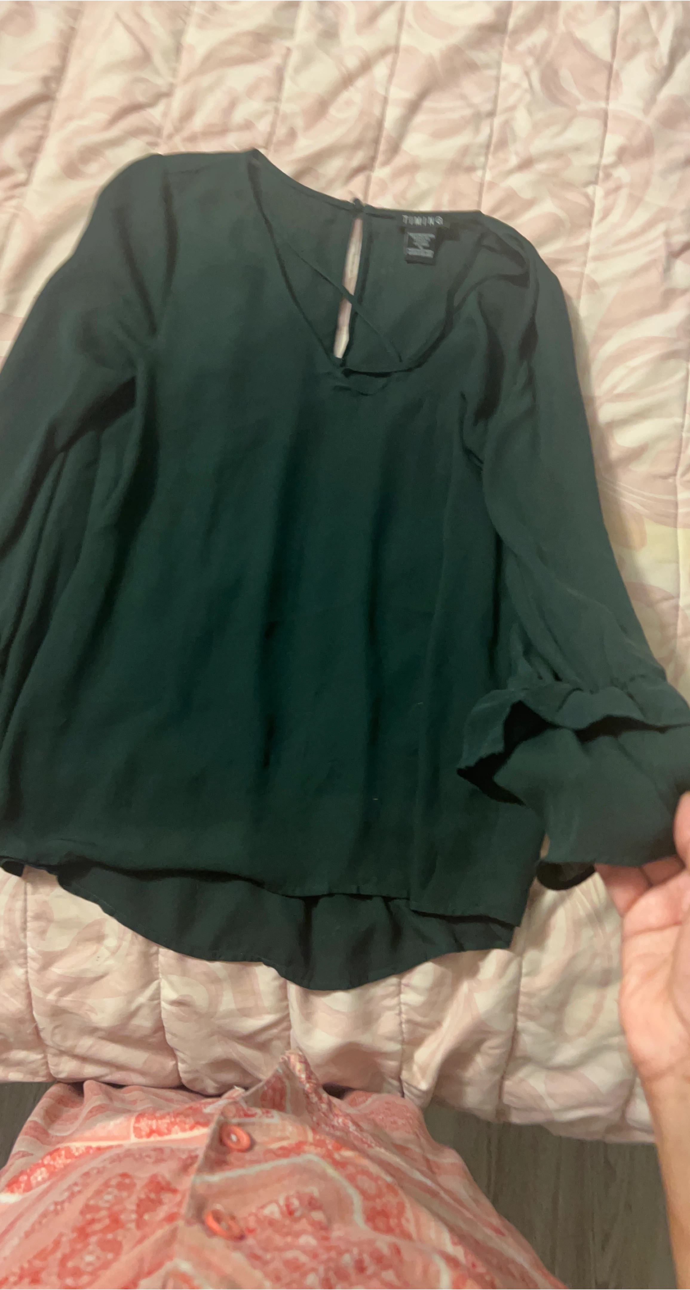 Timing Green Long Sleeve Blouse