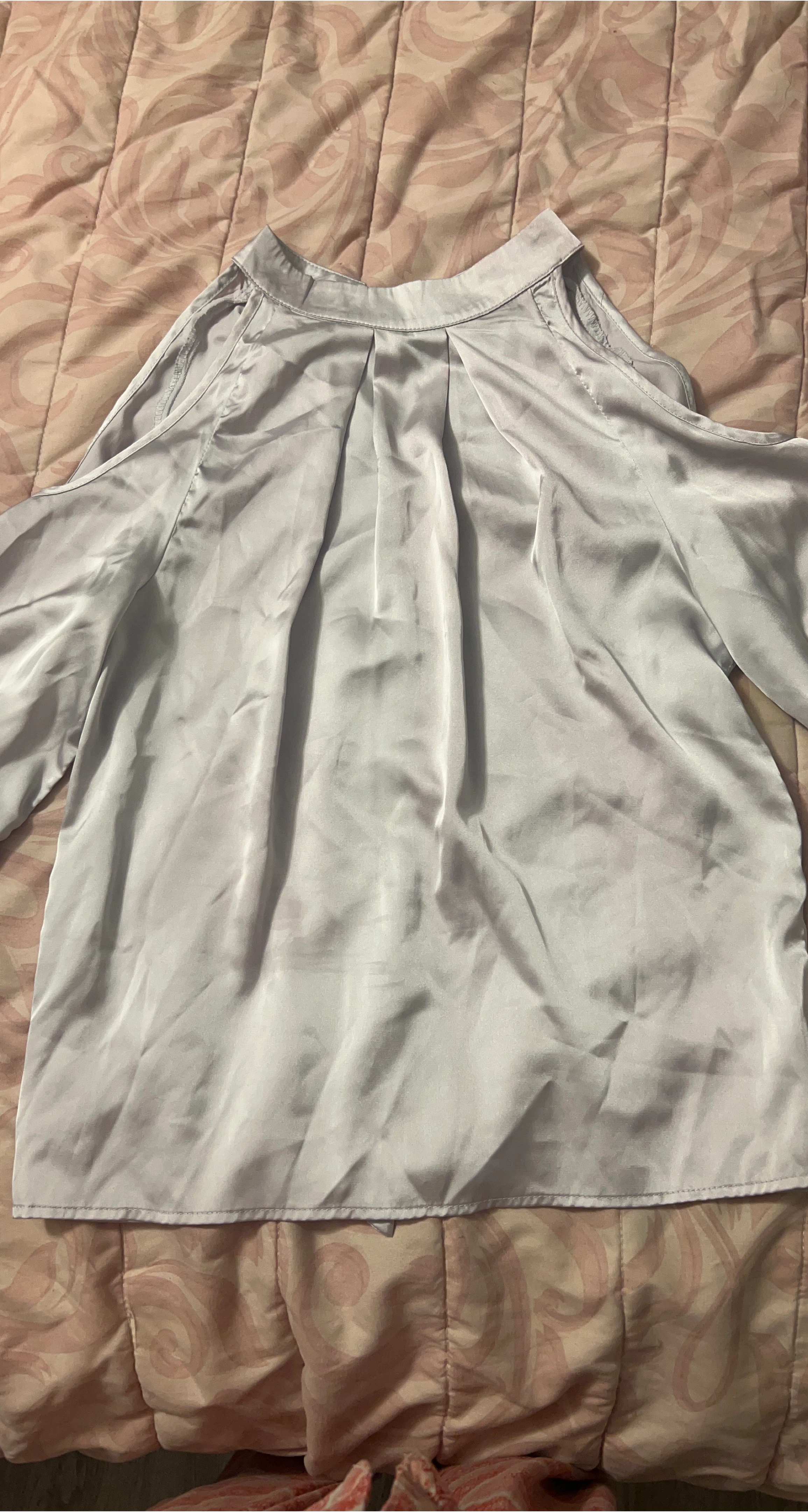Silver Cold Shoulder Blouse