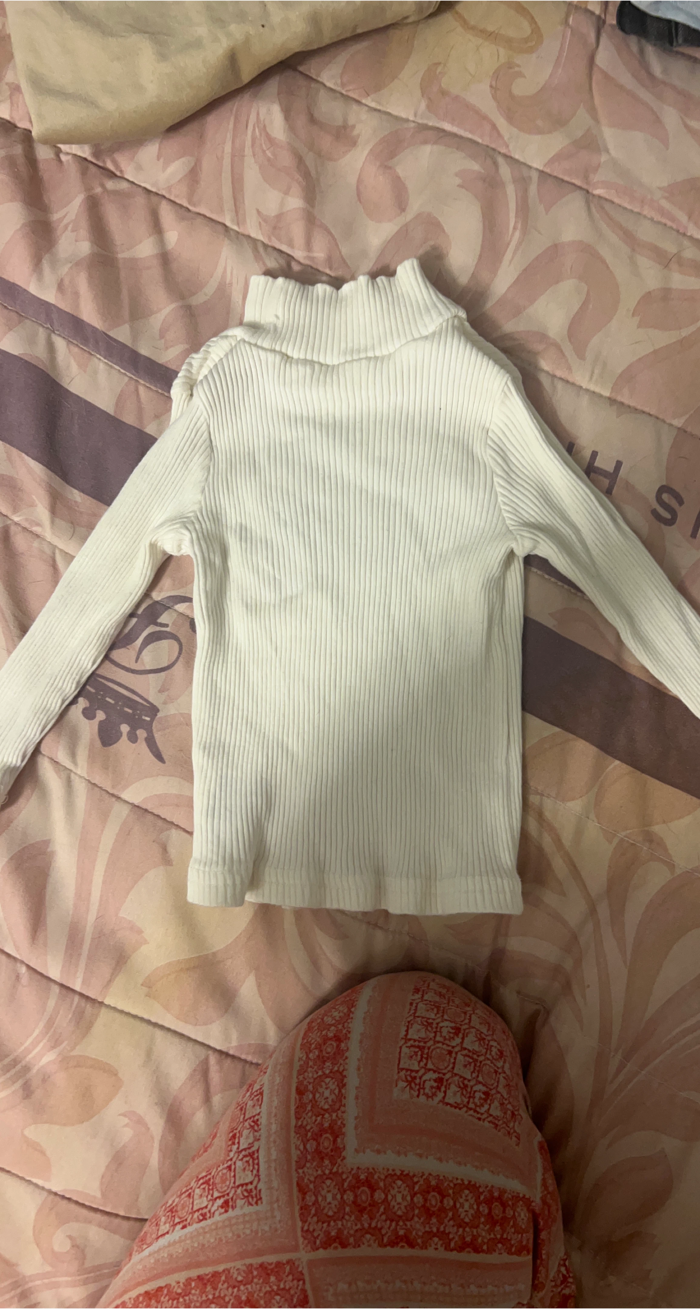 White Ribbed Turtleneck Sweater