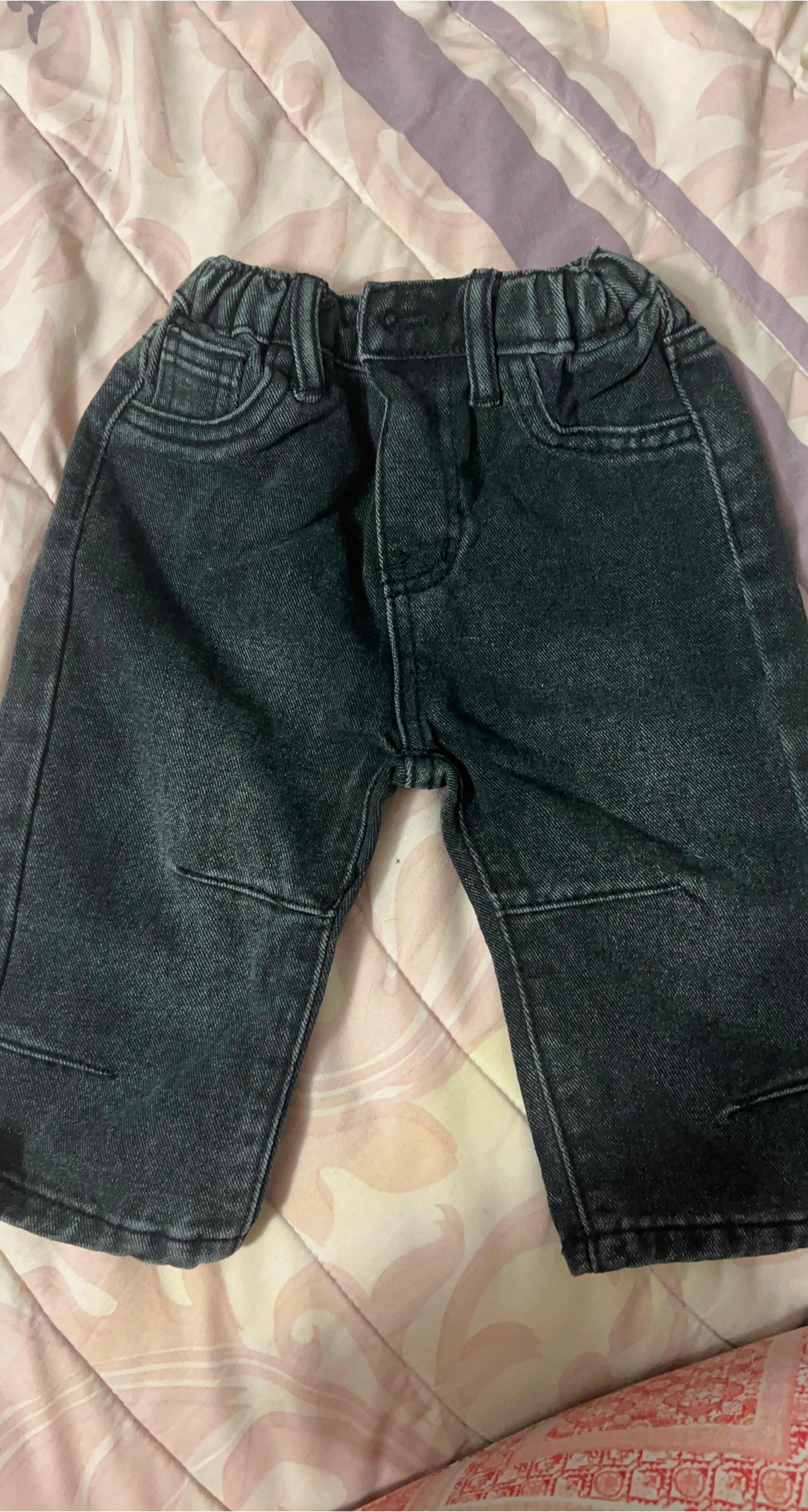 Kids Charcoal Grey Denim Shorts