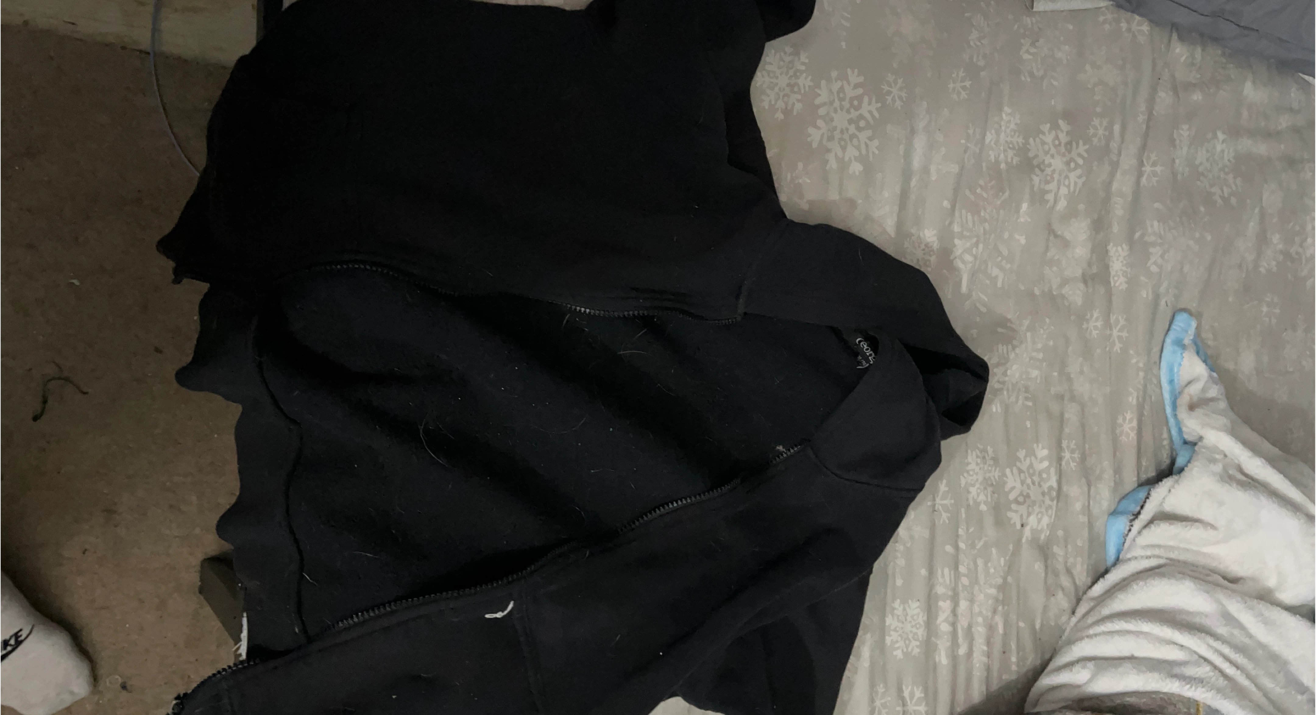 Black George Zip-Up Hoodie