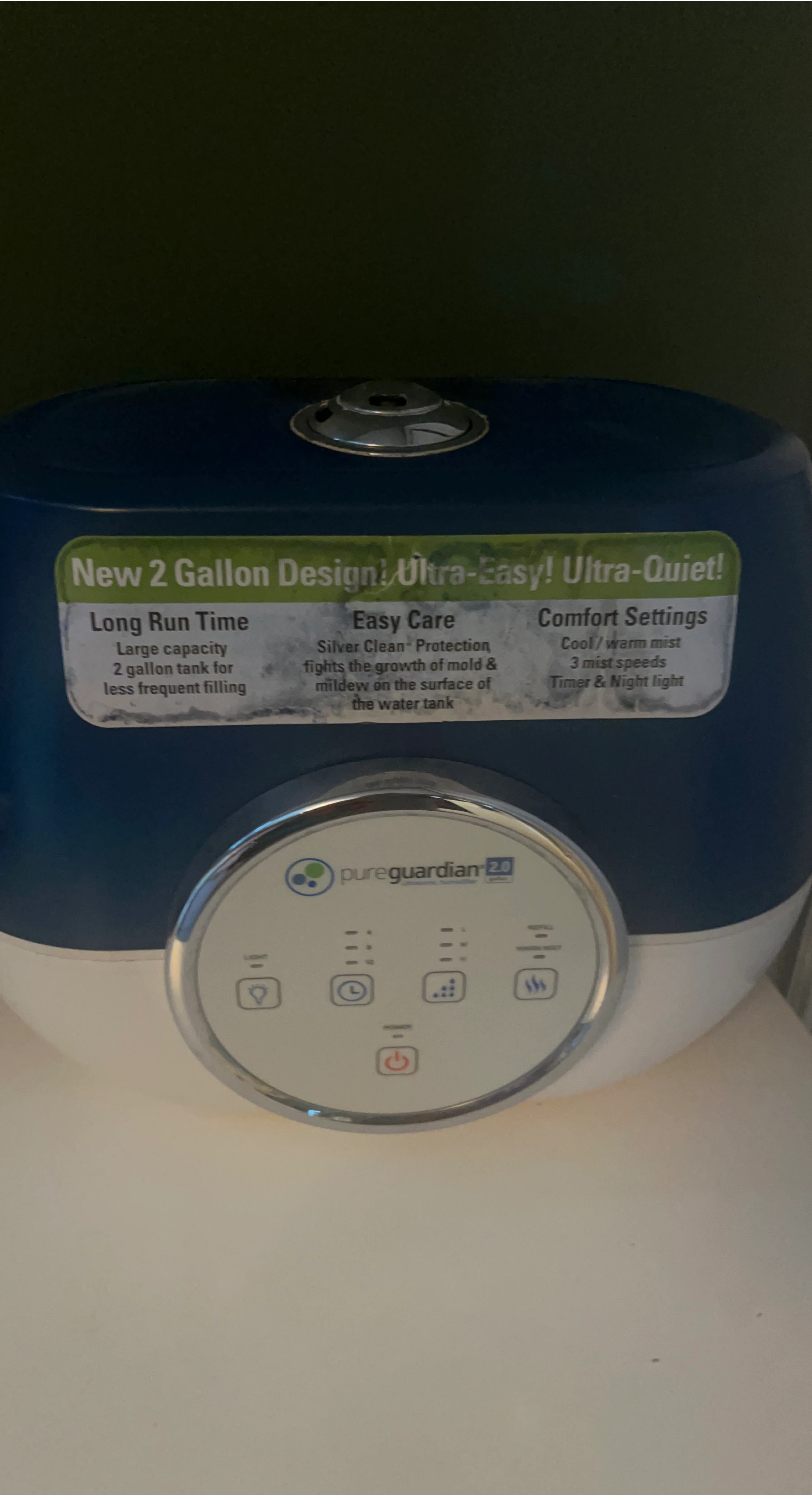 PureGuardian 2.0 Ultrasonic Cool/Warm Mist Humidifier