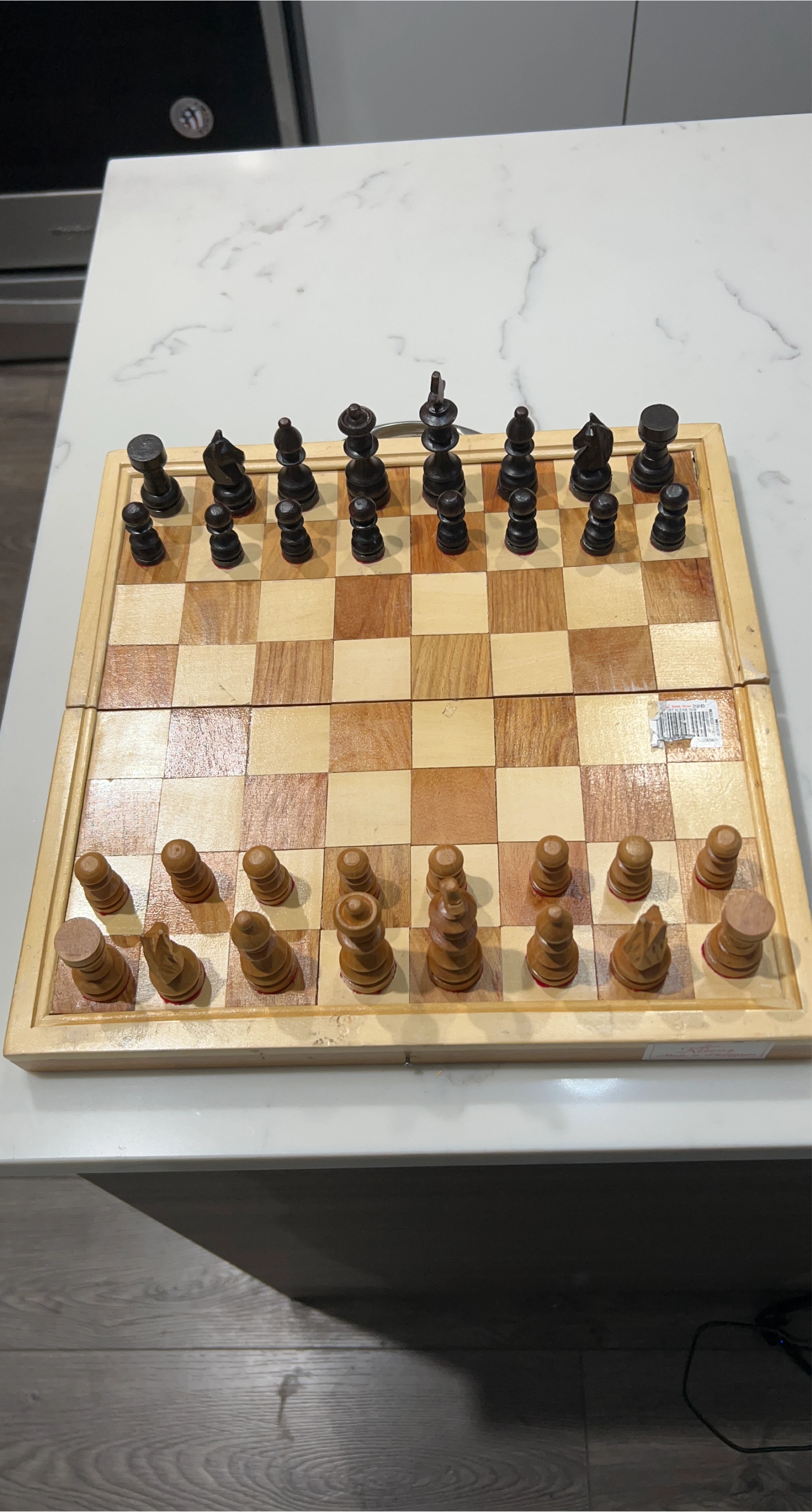 14”x14” Folding Wooden Chess Set
