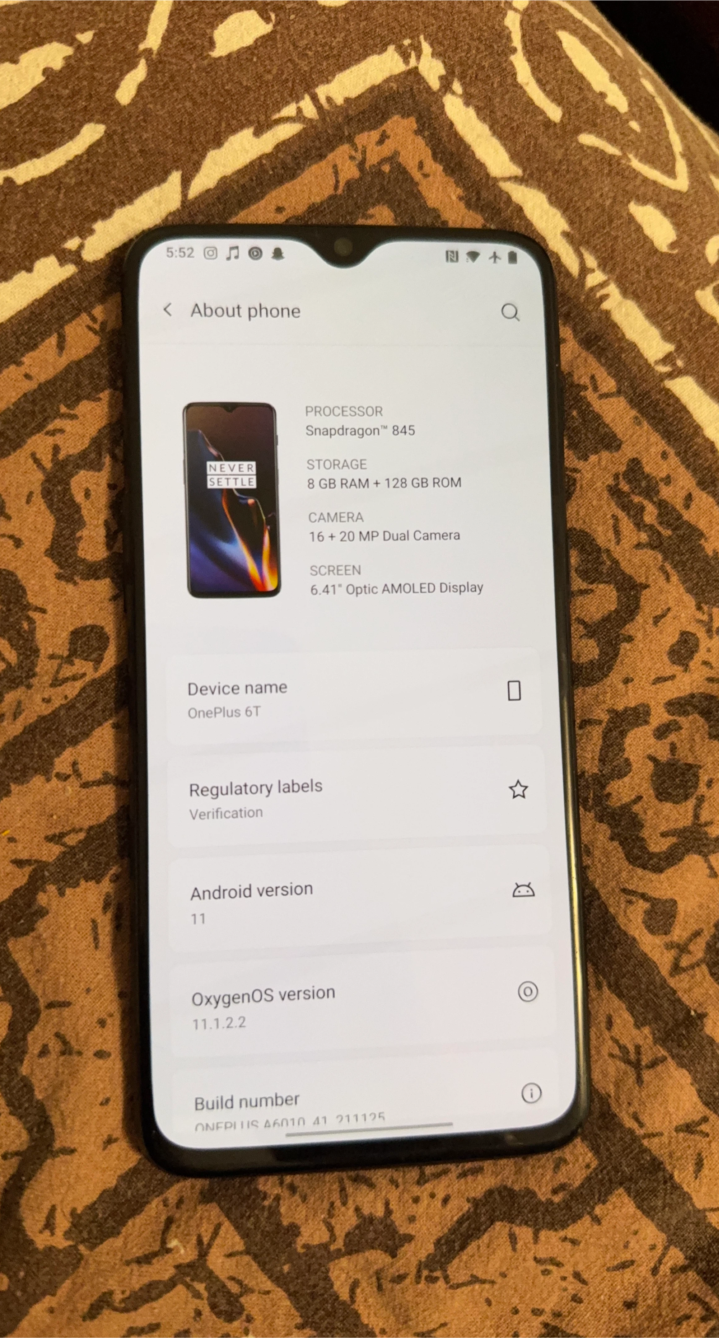OnePlus 6T 8GB RAM 128GB ROM